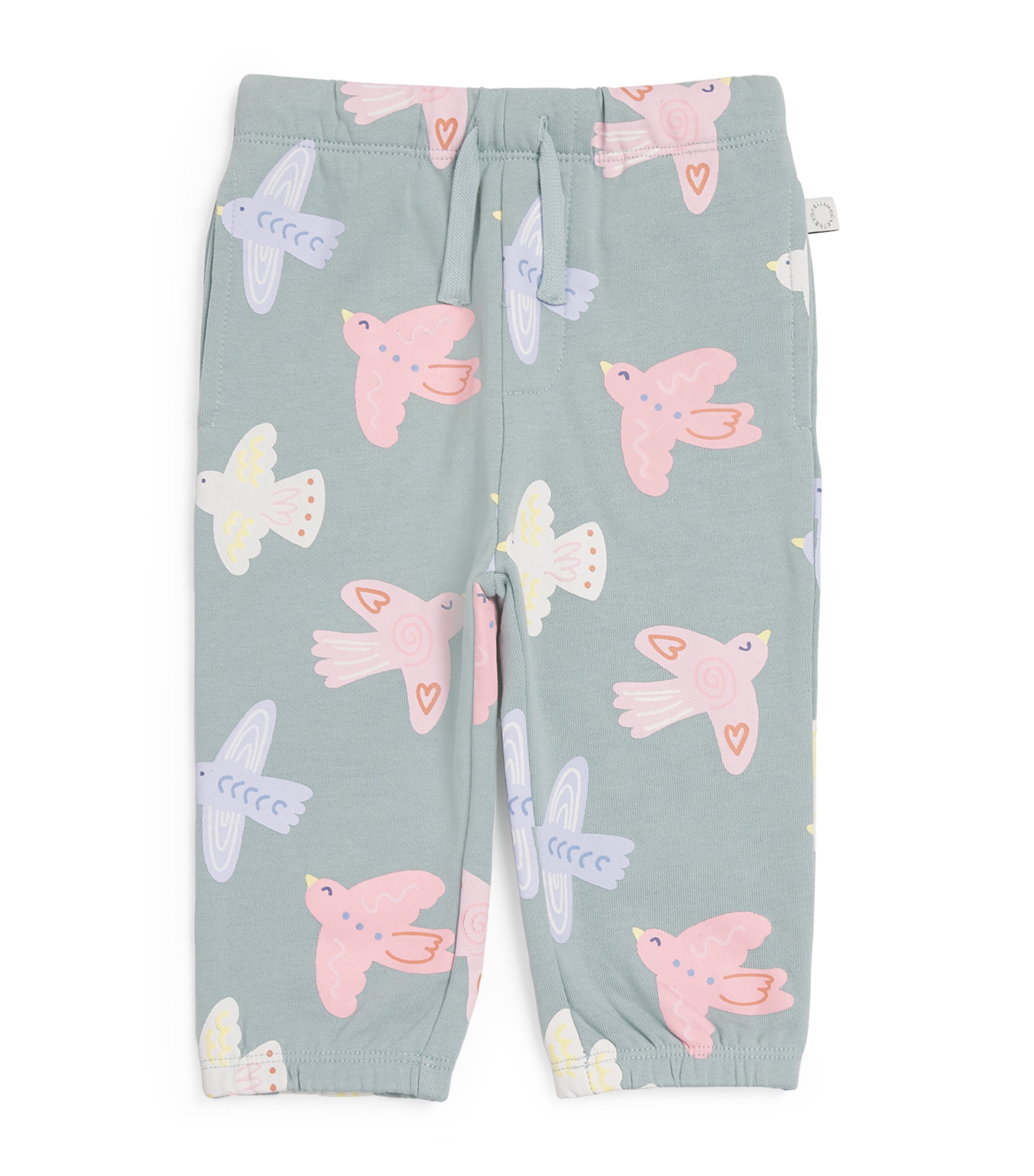 Stella Mccartney Bird Print Jersey Sweatpants In Gray