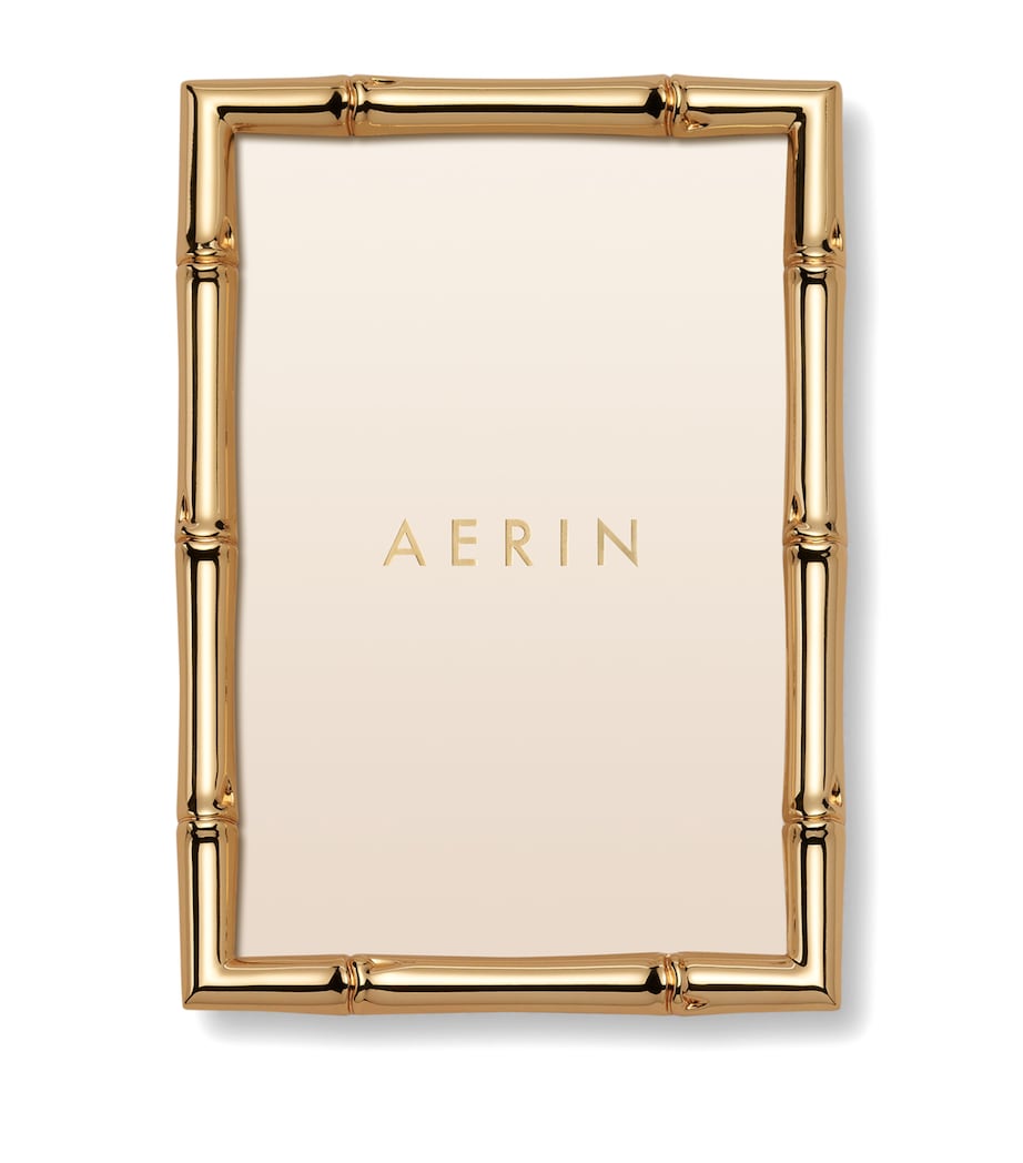 Aerin Brass-Plated Ava Bamboo Photo Frame (4" x 6") Gold Image 2
