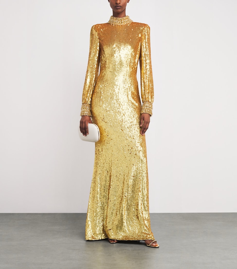 Sequin Embellished Opium Gown 2120CASHMERE/172GOLD Image 2