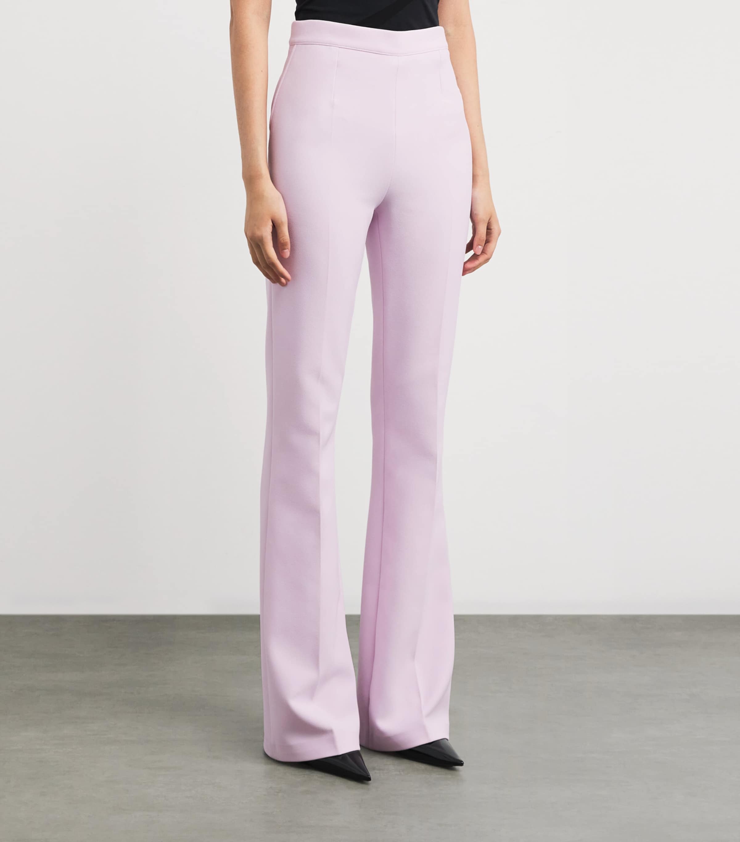 Crepe Alexa Flared Trousers LILAC SNOW Image 3