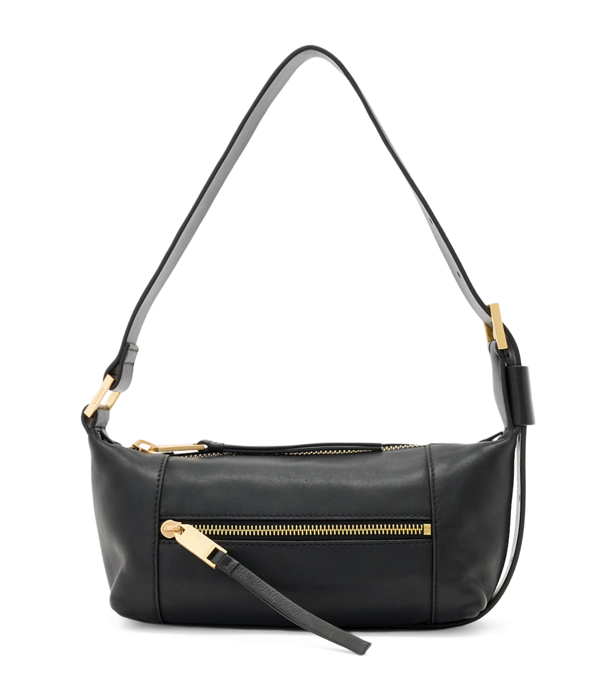 Allsaints Womens Black Vega Mini Leather Shoulder Bag
