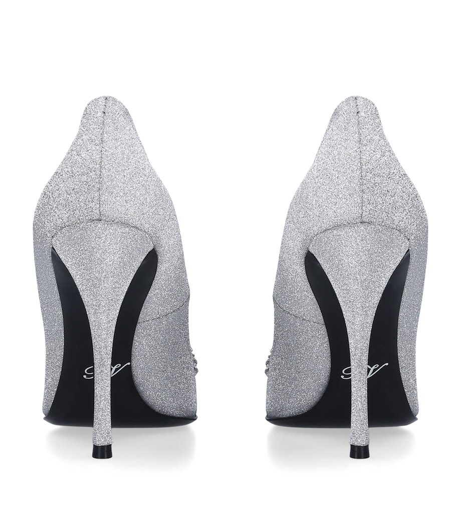 Flower Strass Pumps 100 SILVER Image 2