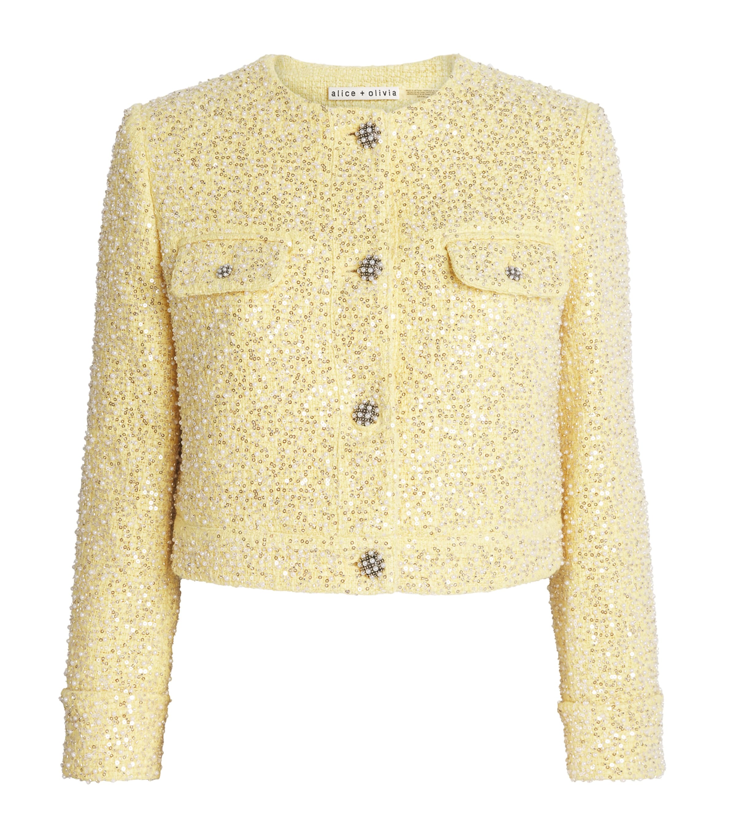 Tweed Embellished Lorie Jacket F732 BUTTER Image 1