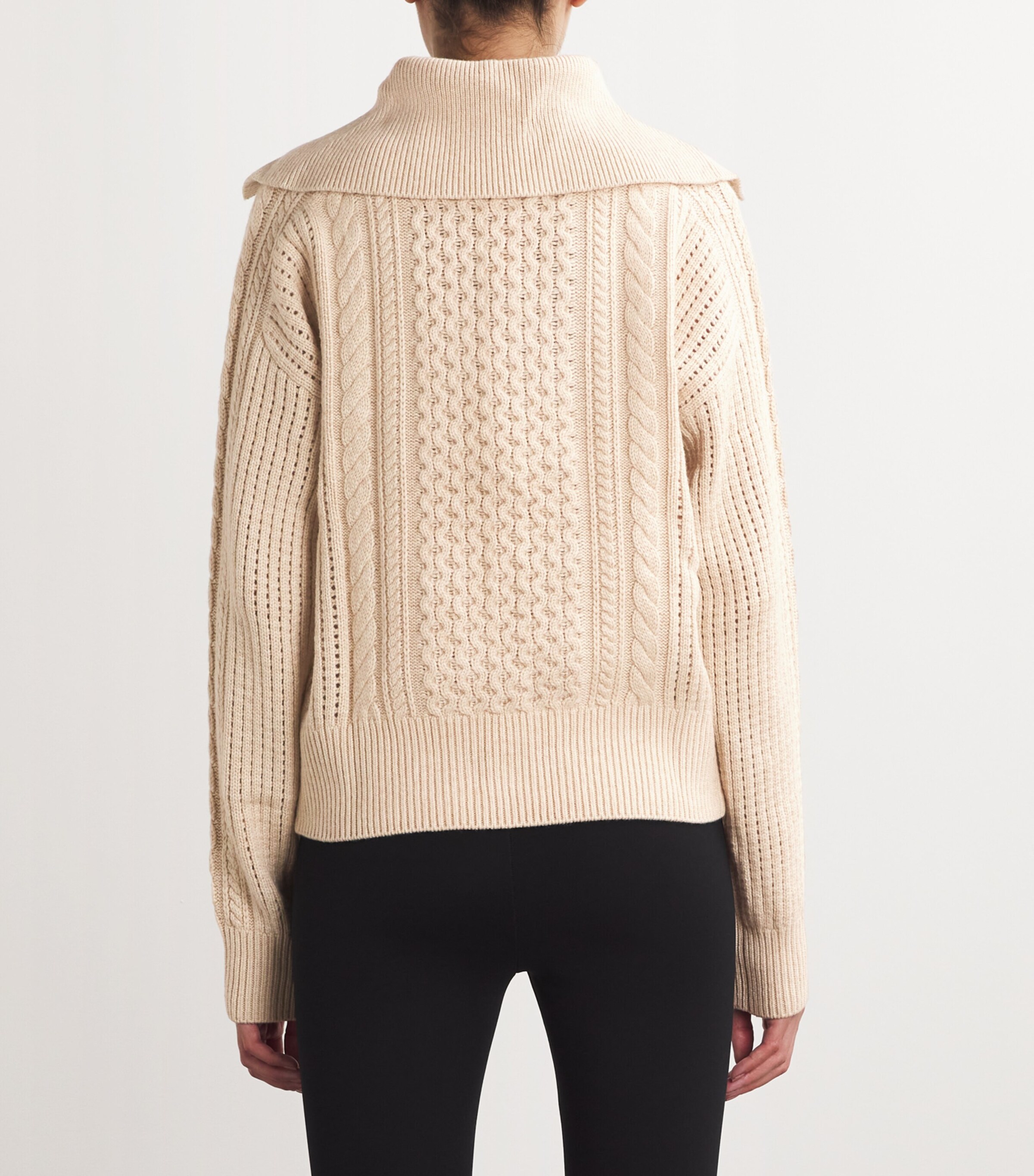 Varley Womens Cable-Knit Camello Sweater Parchment Image 4