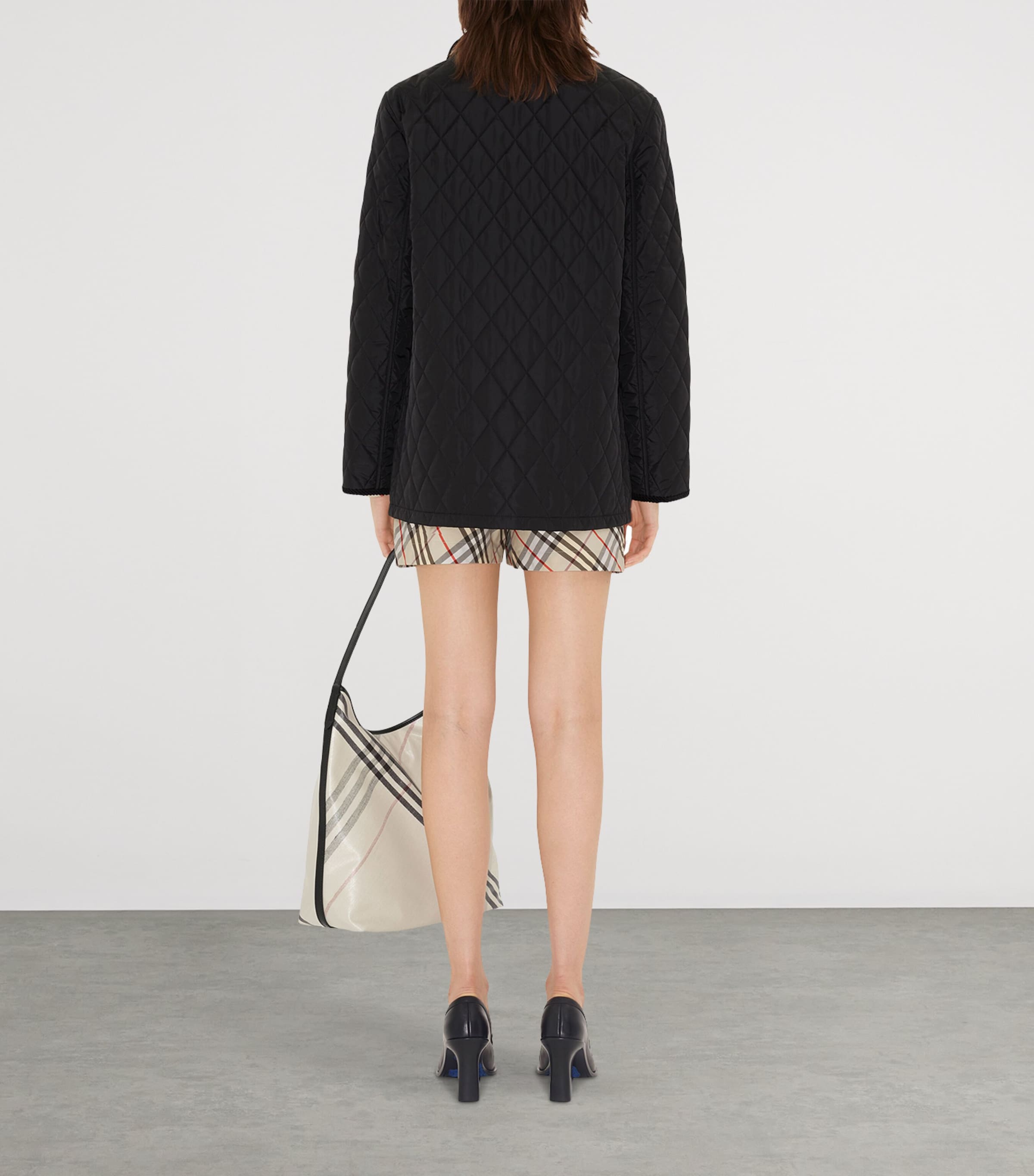 Quilted Barn Jacket BLACK/SAND IP CHECK Image 4