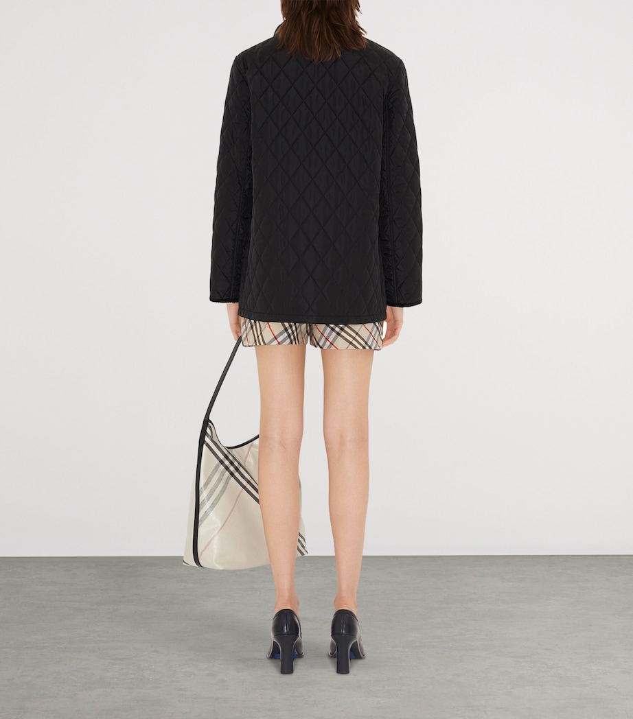 Quilted Barn Jacket BLACK/SAND IP CHECK Image 4