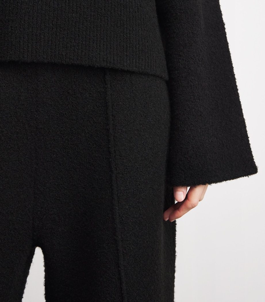 Wool-Blend Wide-Leg Trousers 001 BLACK Image 6