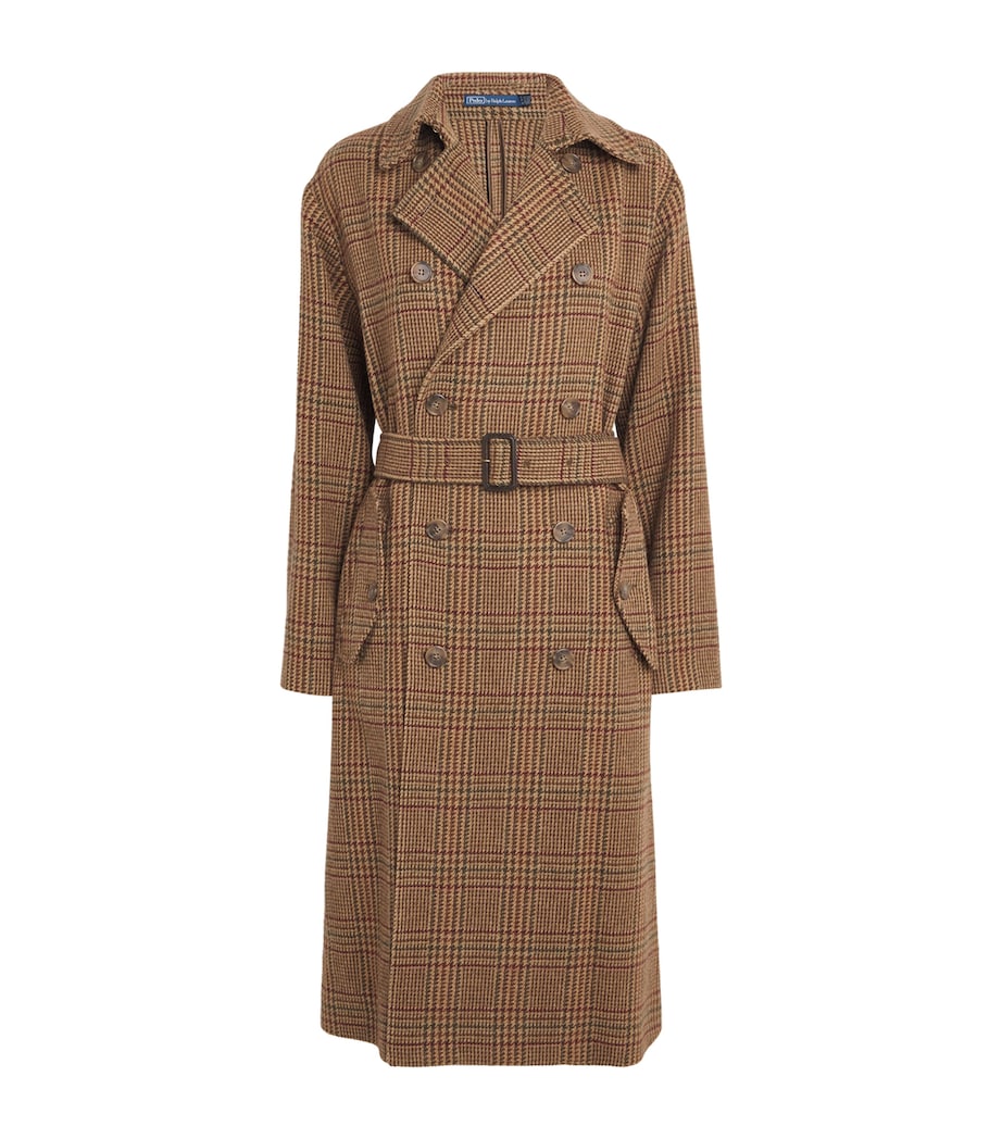 Wool Check Car Coat 1739 BRWN/TN GLN CHK Image 1
