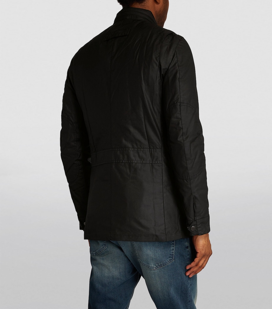 Hooded Wax Jacket BLACK Image 4