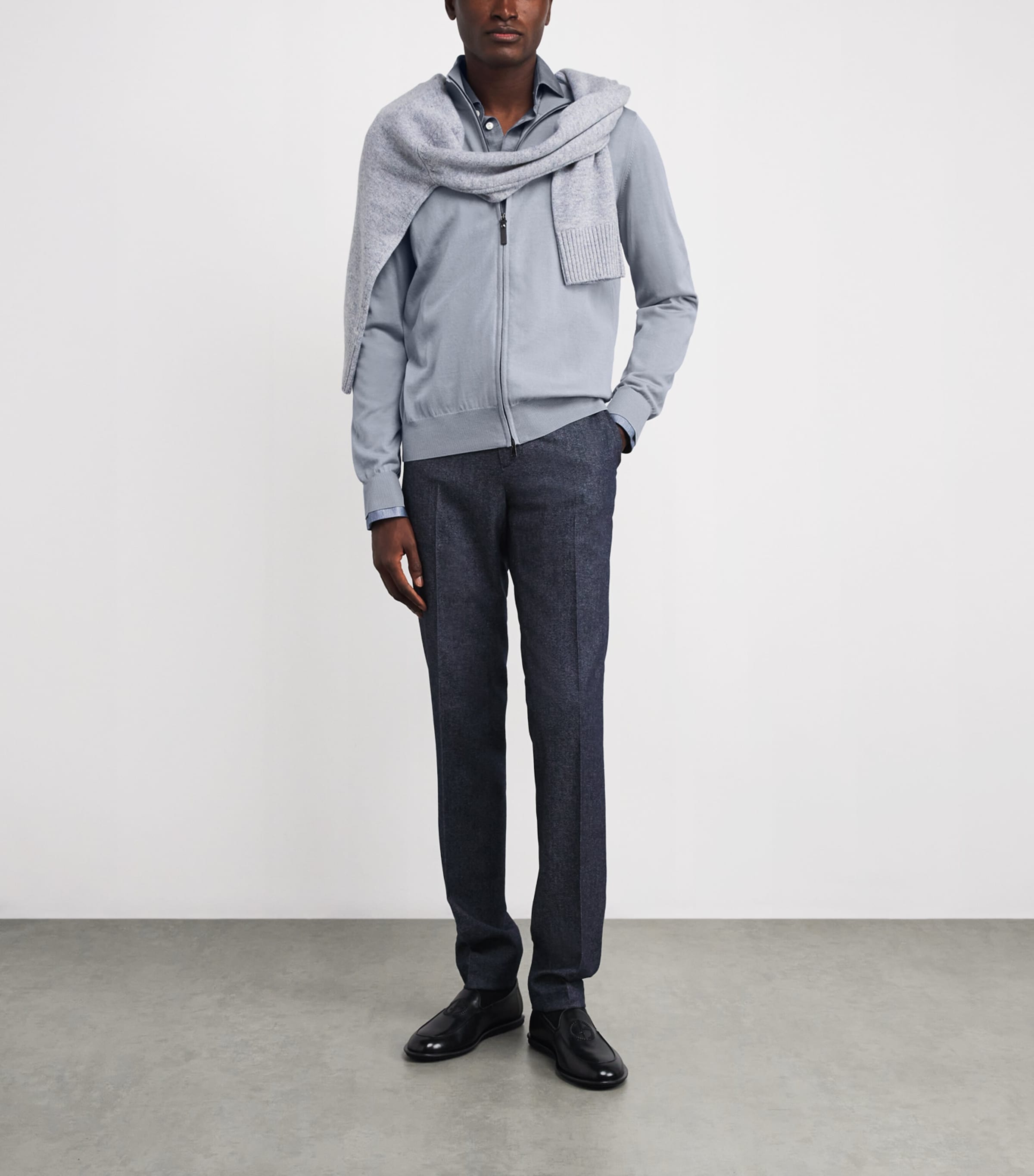 Cotton Zip-Up Cardigan 408 Image 2