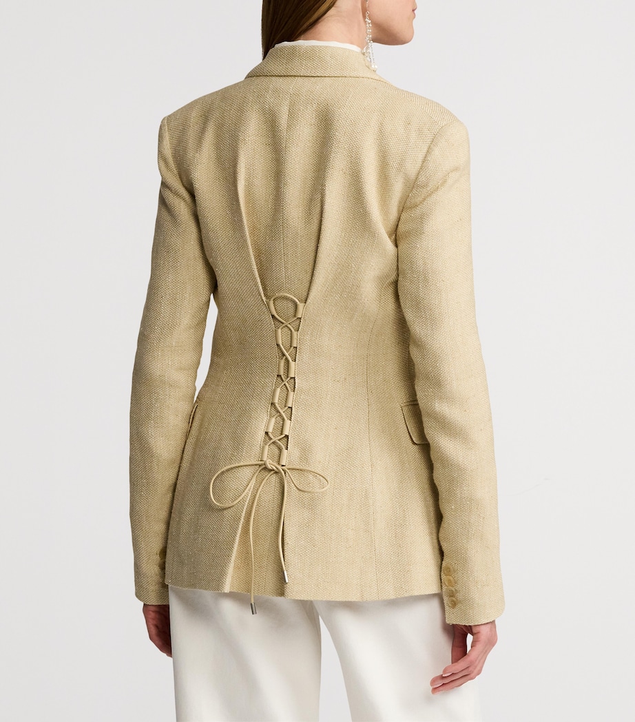Lace-Up Safia Blazer LIGHT TAN MULTI Image 9