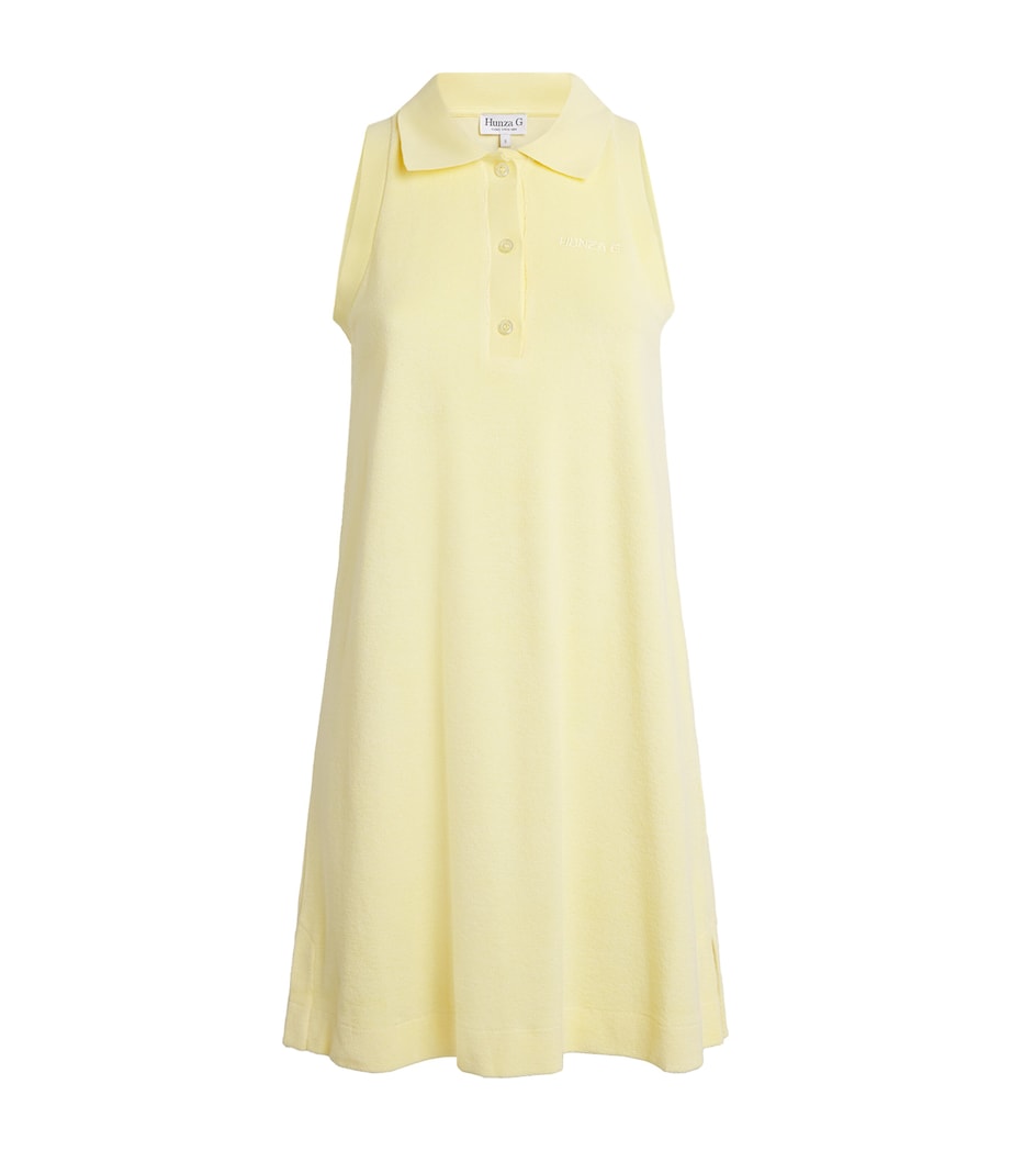 Hunza G Womens Towelling Tennis Mini Dress Butter Image 1