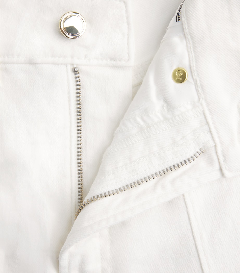 Good American Womens Good Waist Palazzo Jeans Cotton White Image 6