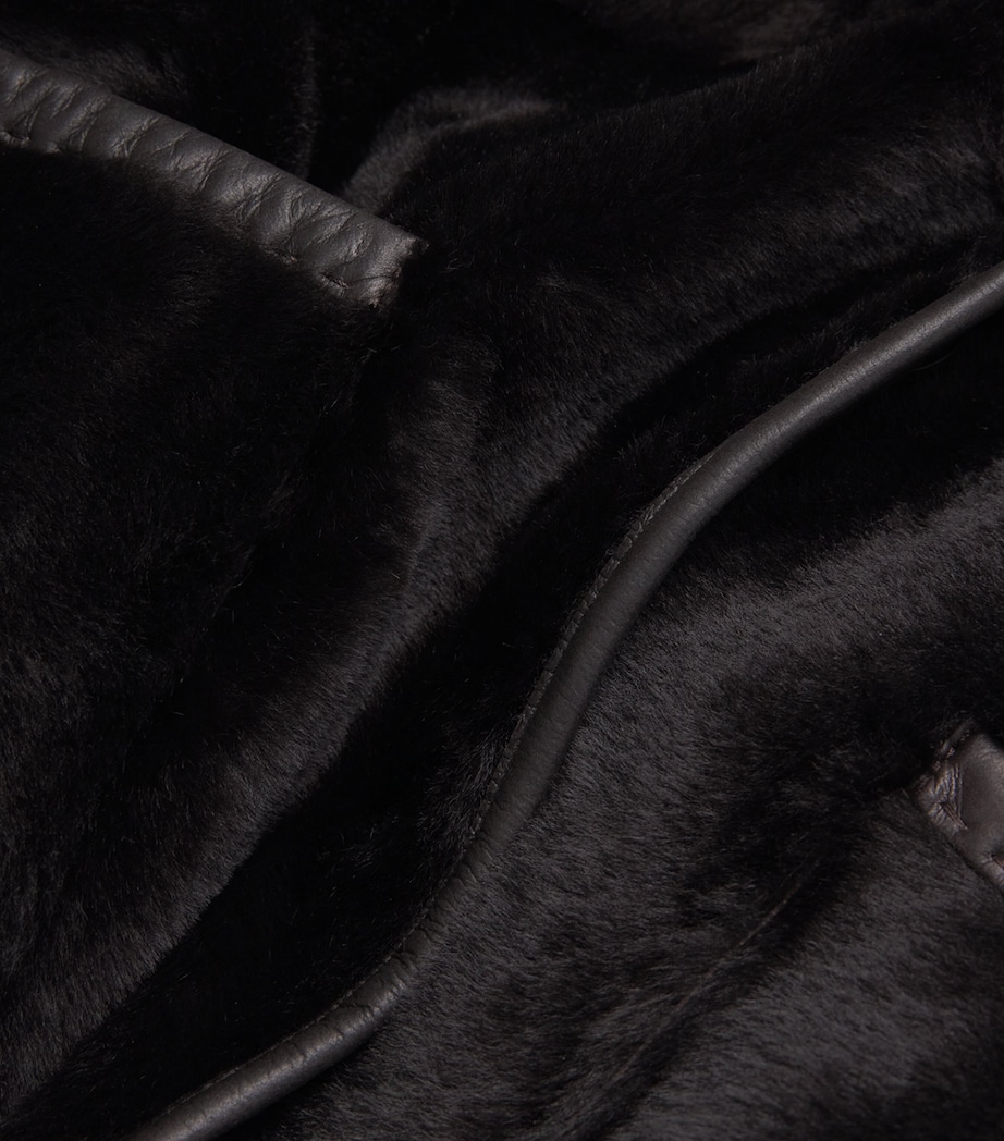 Ram Shearling Reversible Coat DARK BROWN Image 5