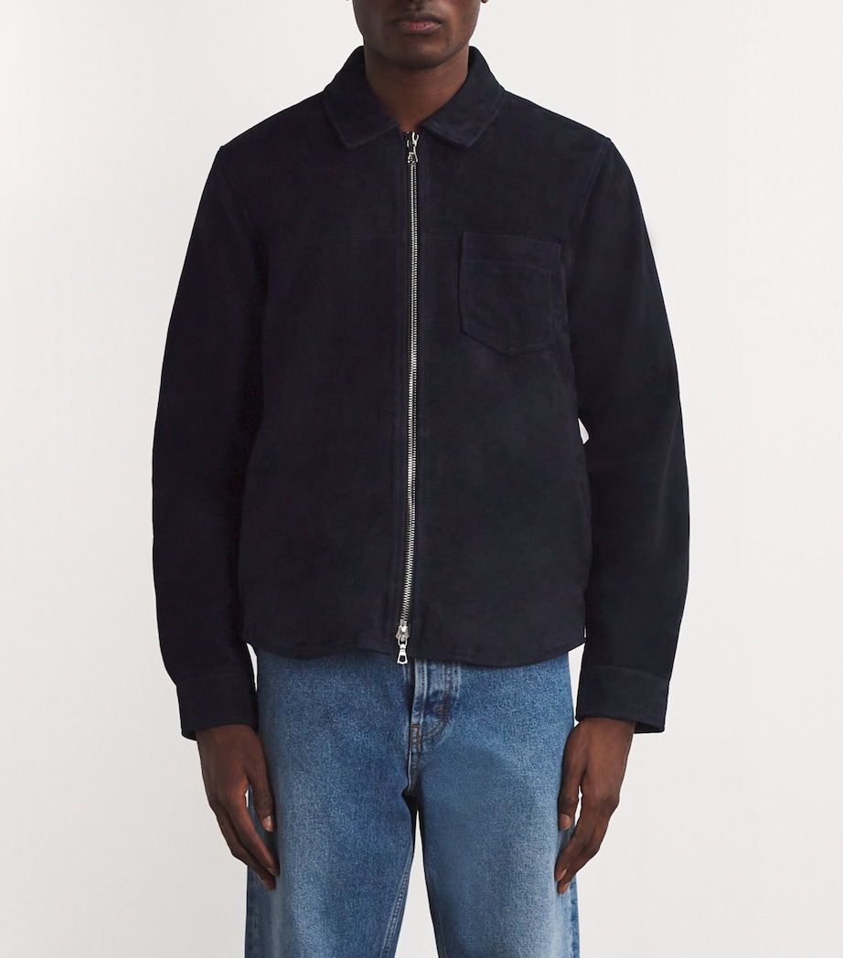 Goat Suede Overshirt DARK NAVY Image 3