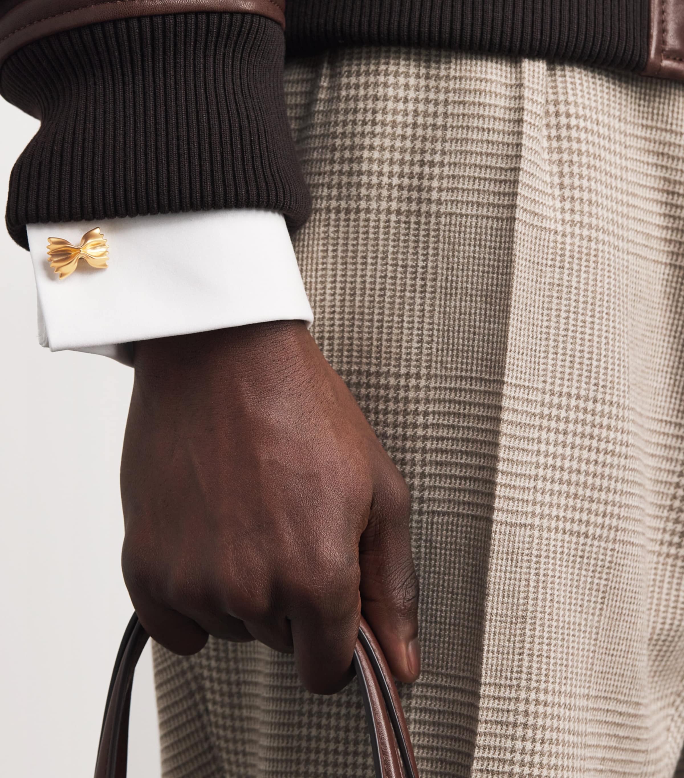 Babette Wasserman Gold-Plated Farfalle Cufflinks Yellow Gold Image 2