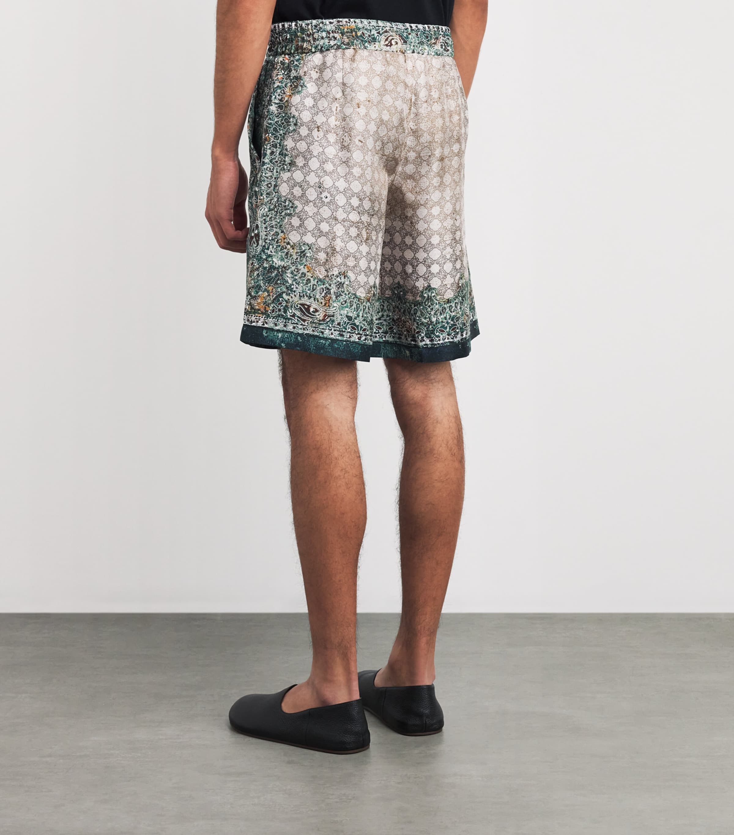 Silk Bandana Print Shorts MULTI Image 4
