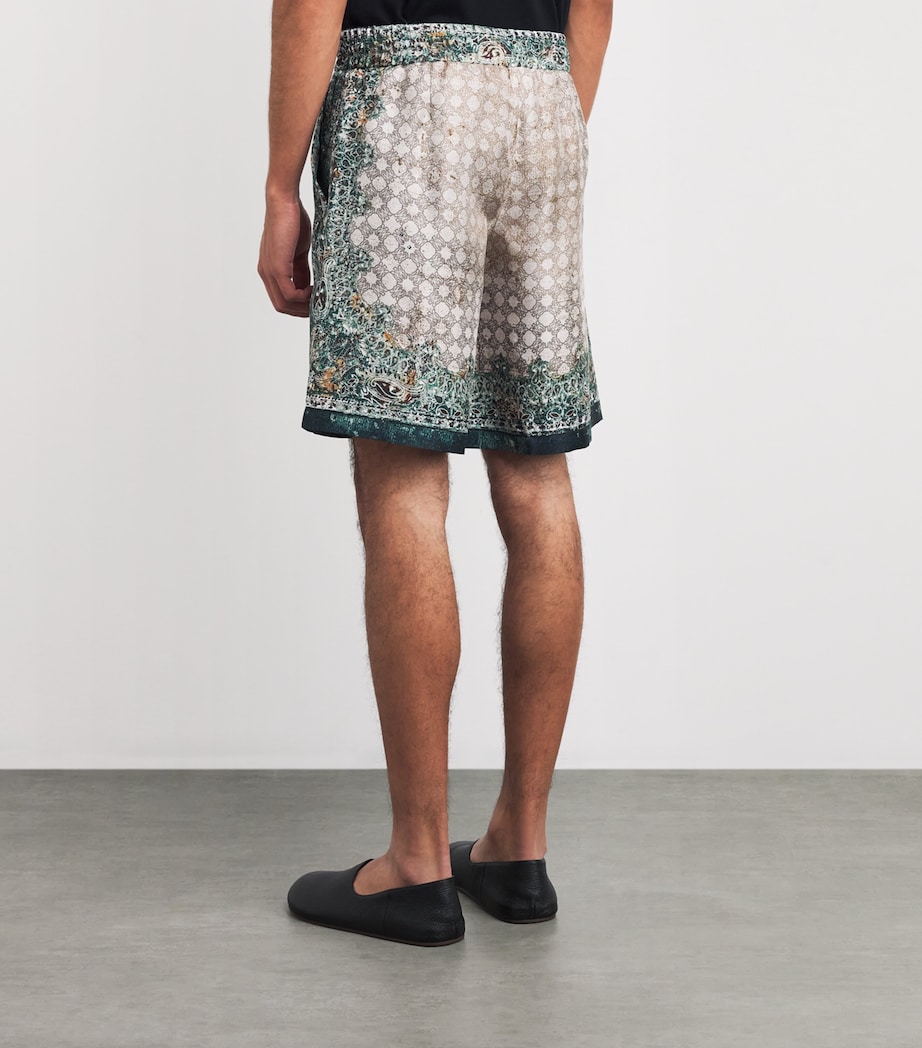 Silk Bandana Print Shorts MULTI Image 4
