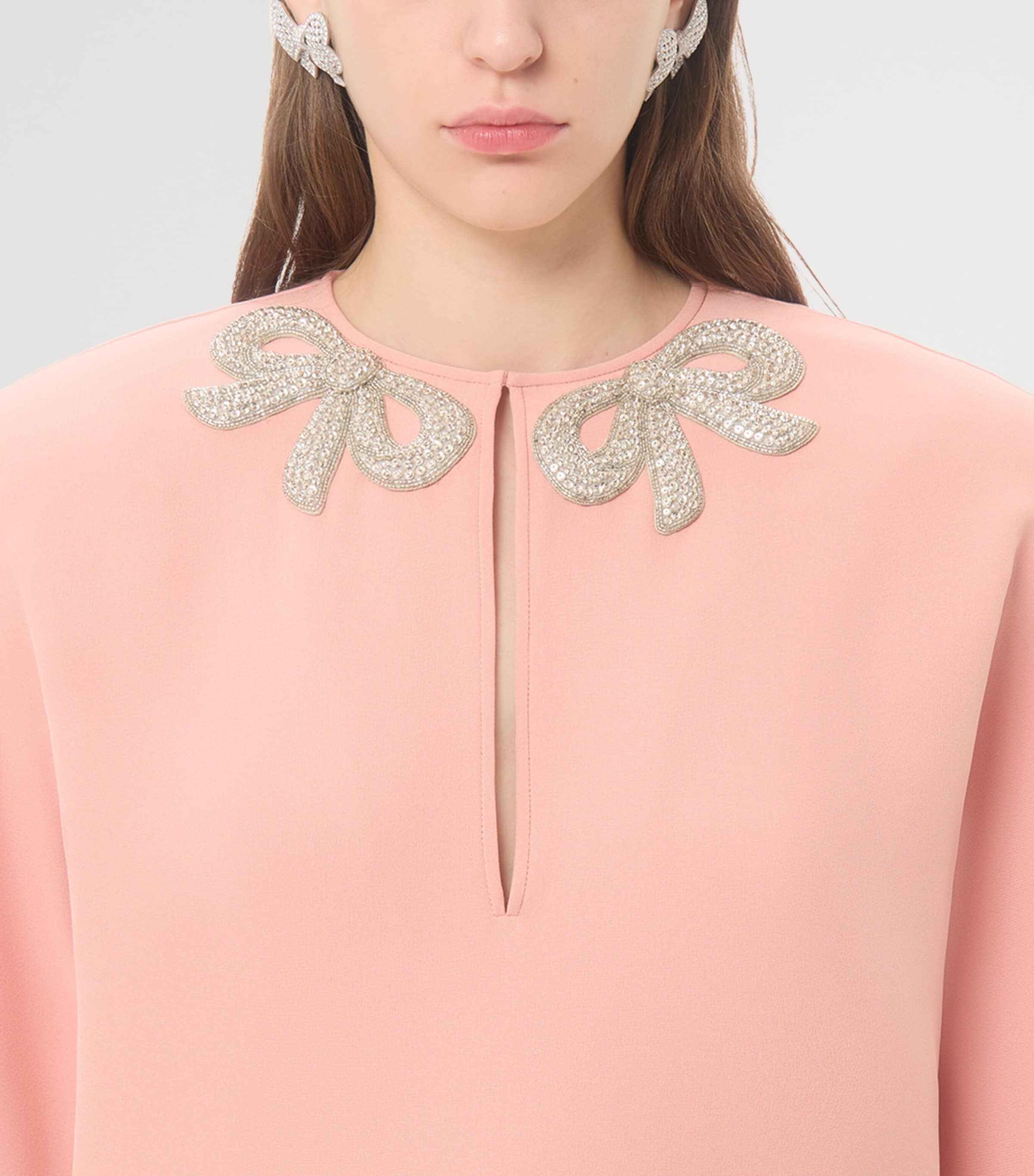 Valentino Womens Silk Bow-Embellished Mini Dress Image 6
