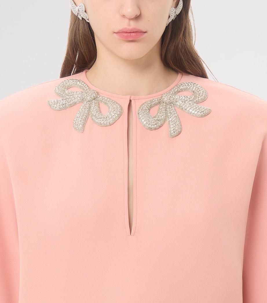 Valentino Womens Silk Bow-Embellished Mini Dress Image 6