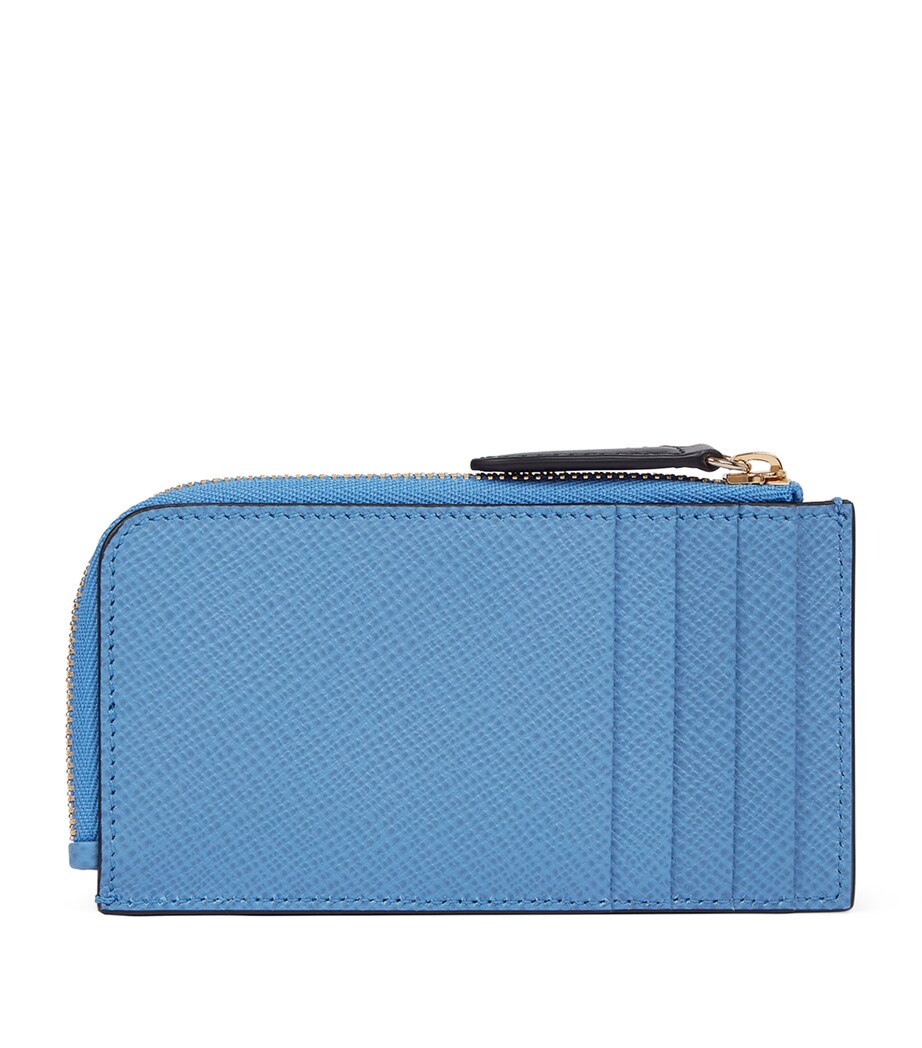 Smythson Leather 4-Card Coin Purse Nile Blue Image 1