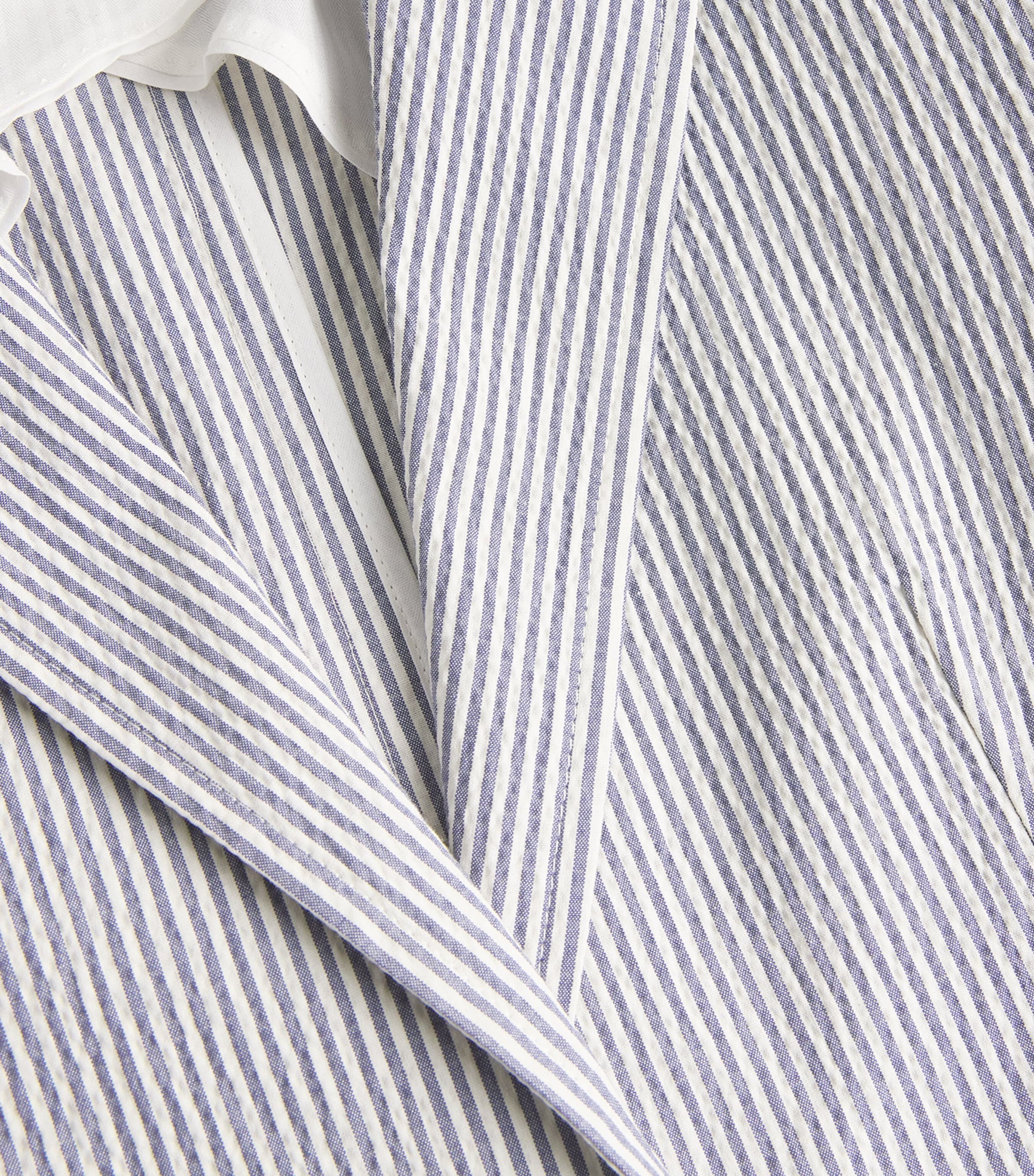 Cotton Striped Blazer NAVY Image 5