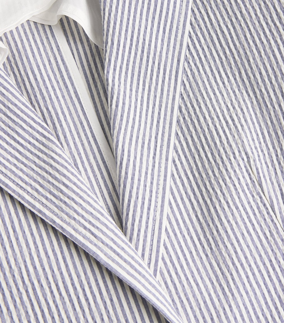 Cotton Striped Blazer NAVY Image 5