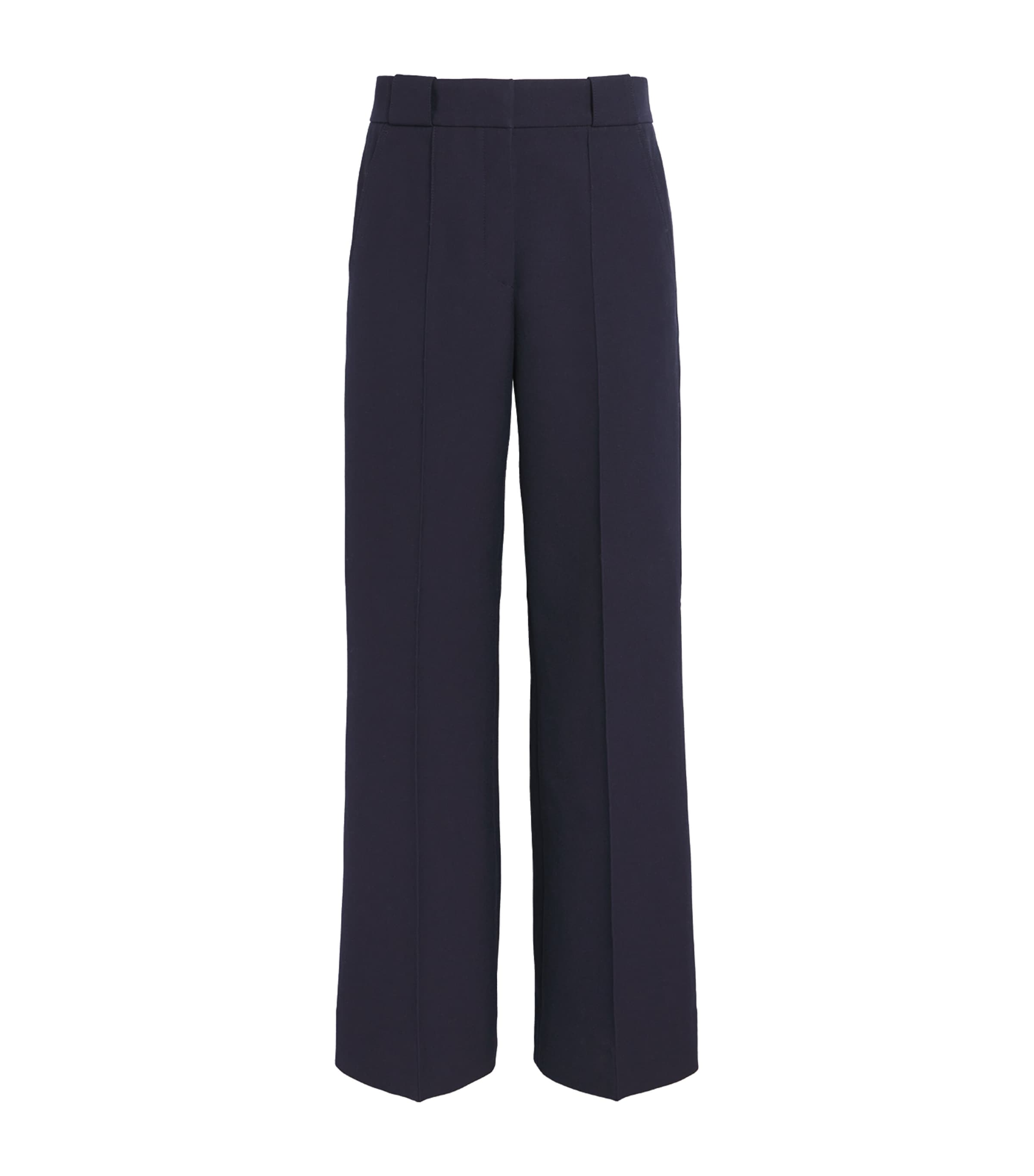 ME+EM Womens Cotton Leg Elongator Trousers Navy Image 1