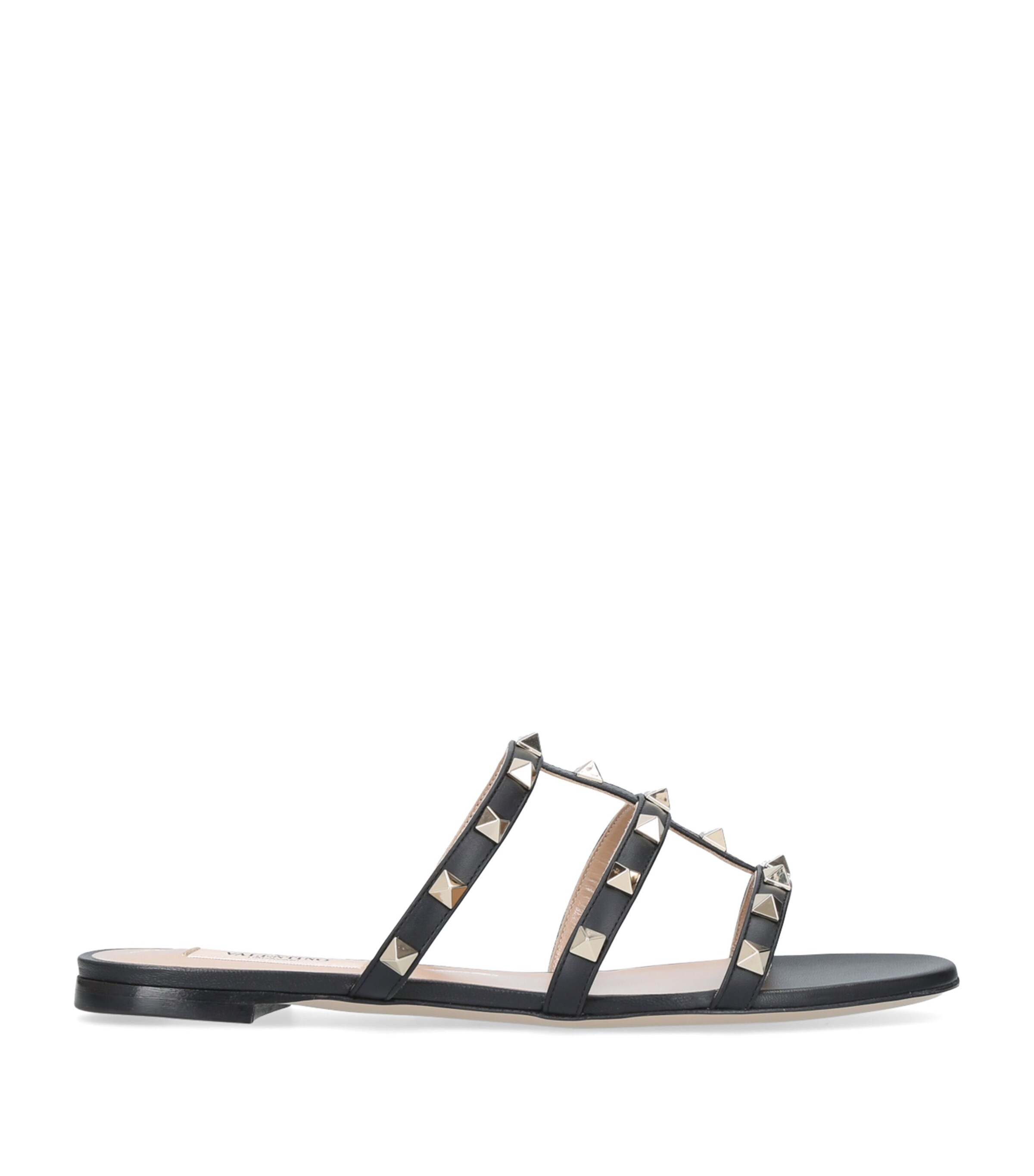 Valentino Garavani Leather Rockstud Sandals Black Image 5