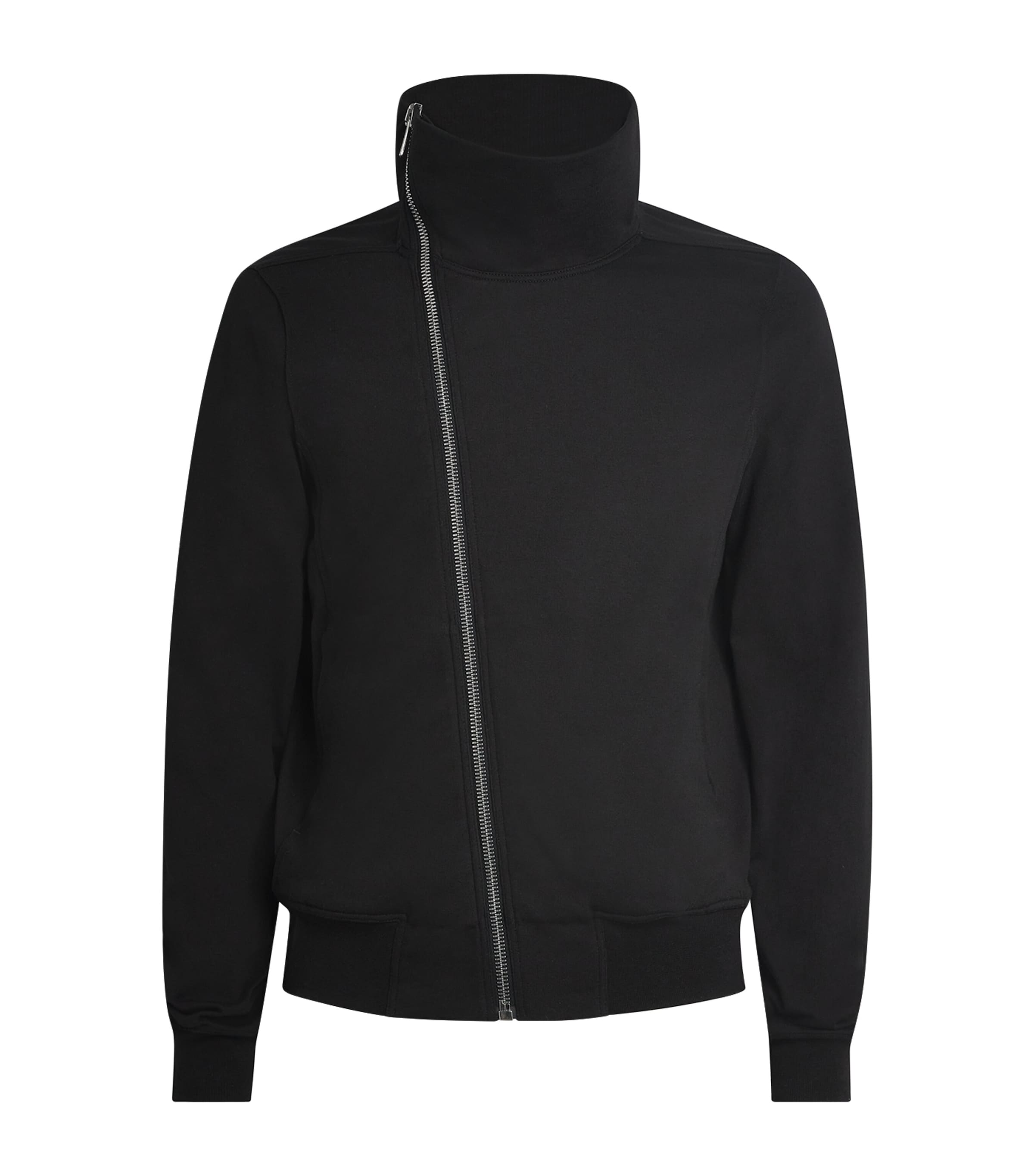 Rick Owens Mens Black Bauhaus Long-sleeve Cotton-jersey Zipped Sweatshirt In Black
