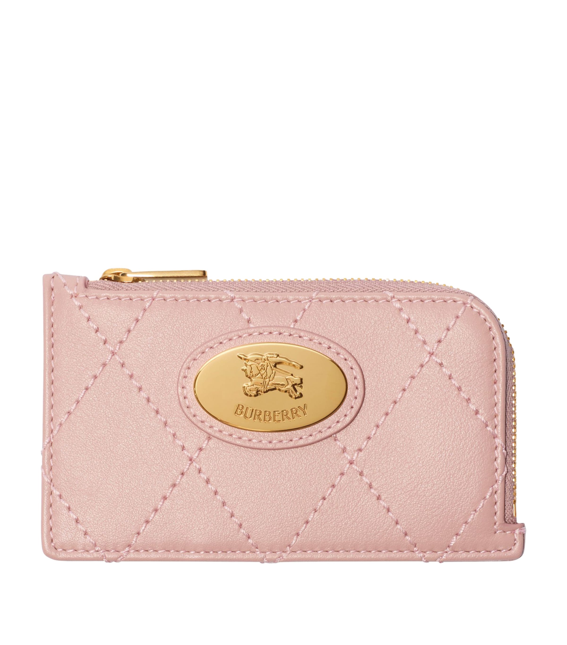 Burberry Leather Strand Card Holder In Pink