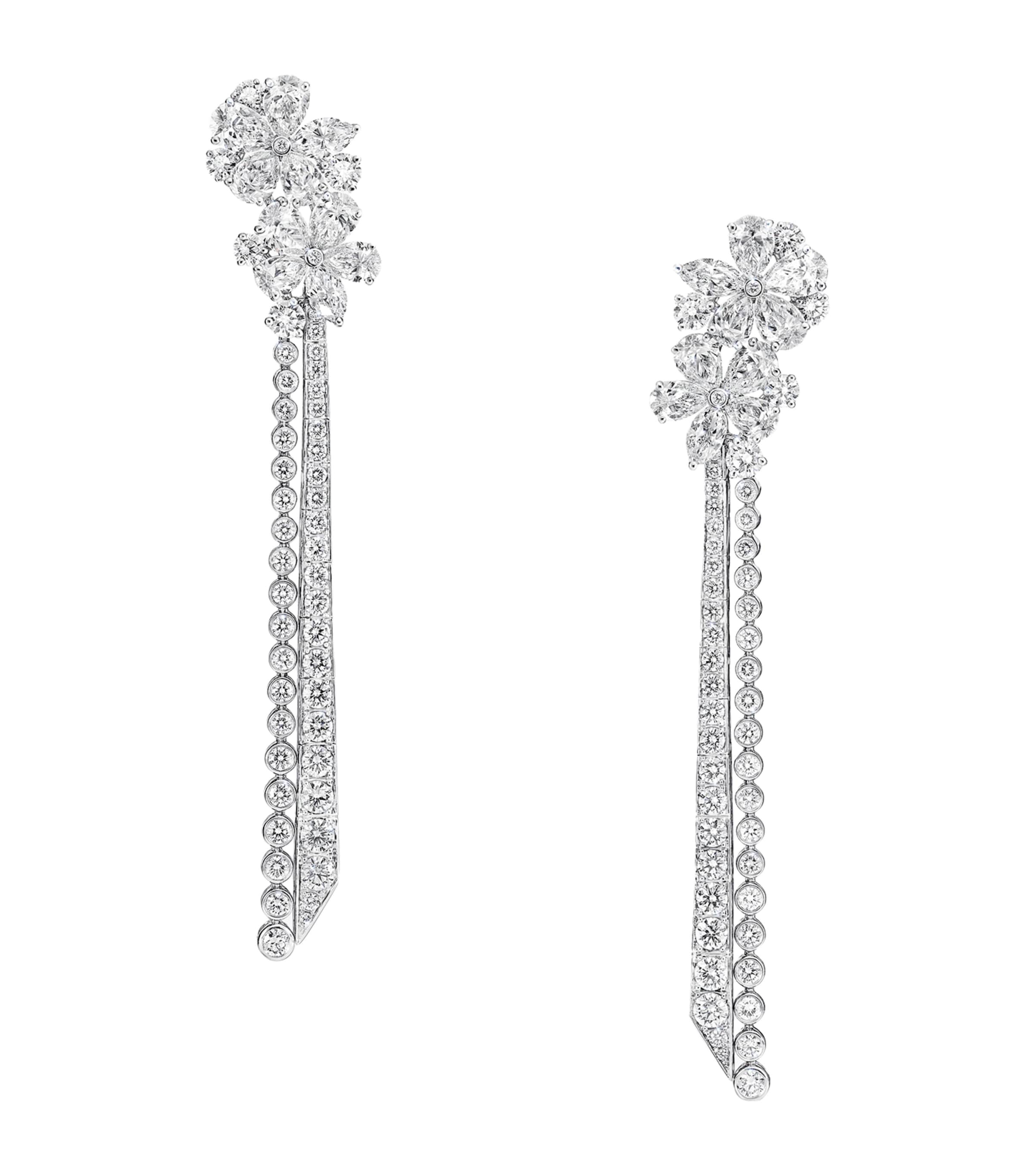 Graff White Gold and Diamond Carissa Drop Earrings White Gold Image 1