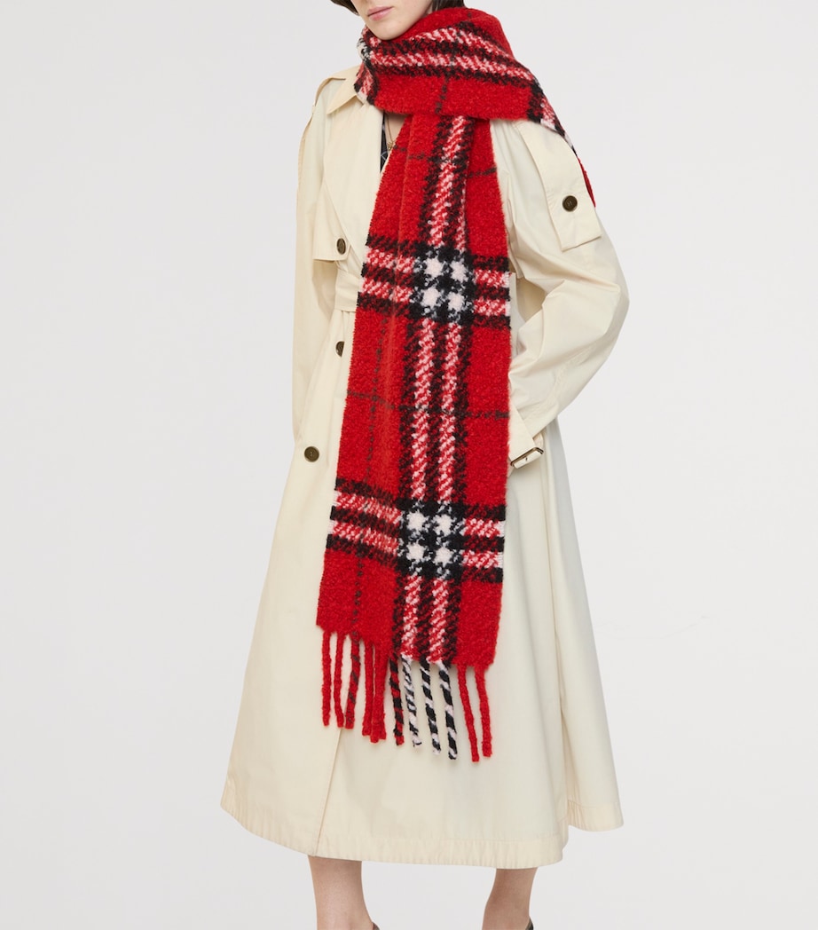 Alpaca-Wool Bouclé Scarf POST RED Image 2