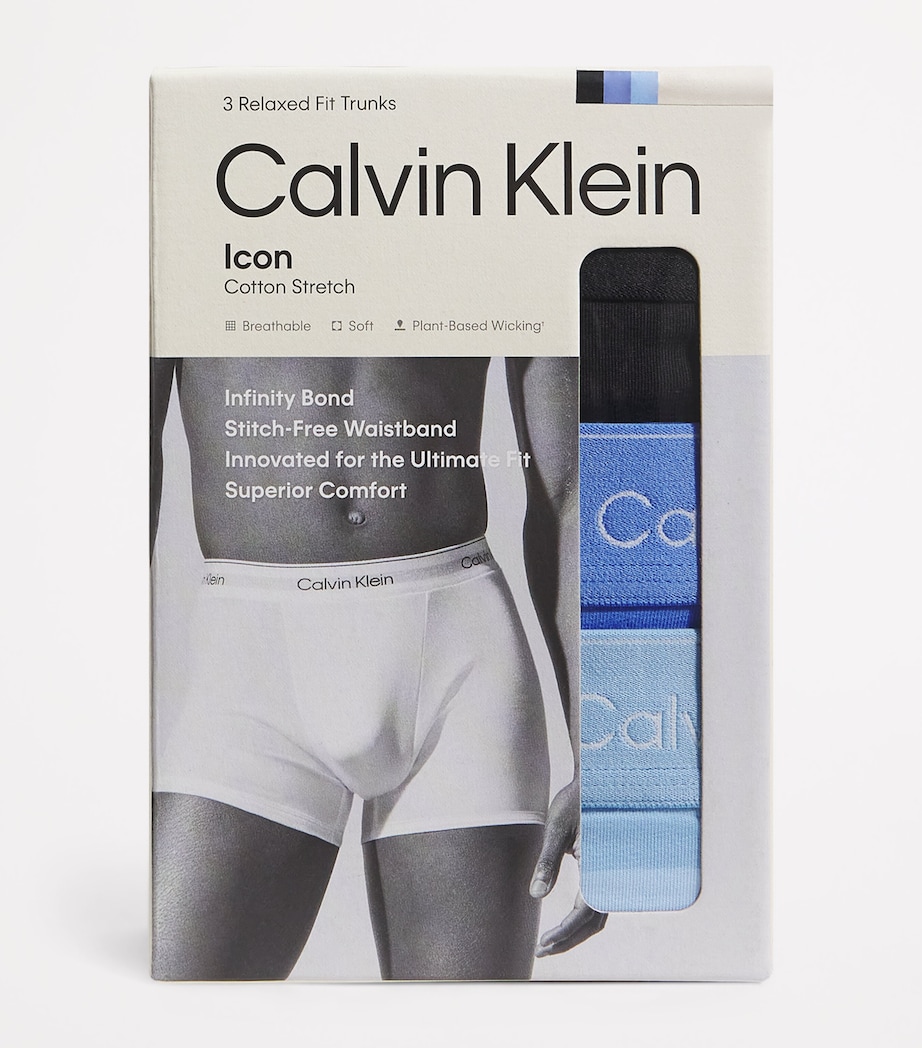 Cotton Stretch Relaxed Icon Boxers (Pack of 3) W8O-BLUE Image 4