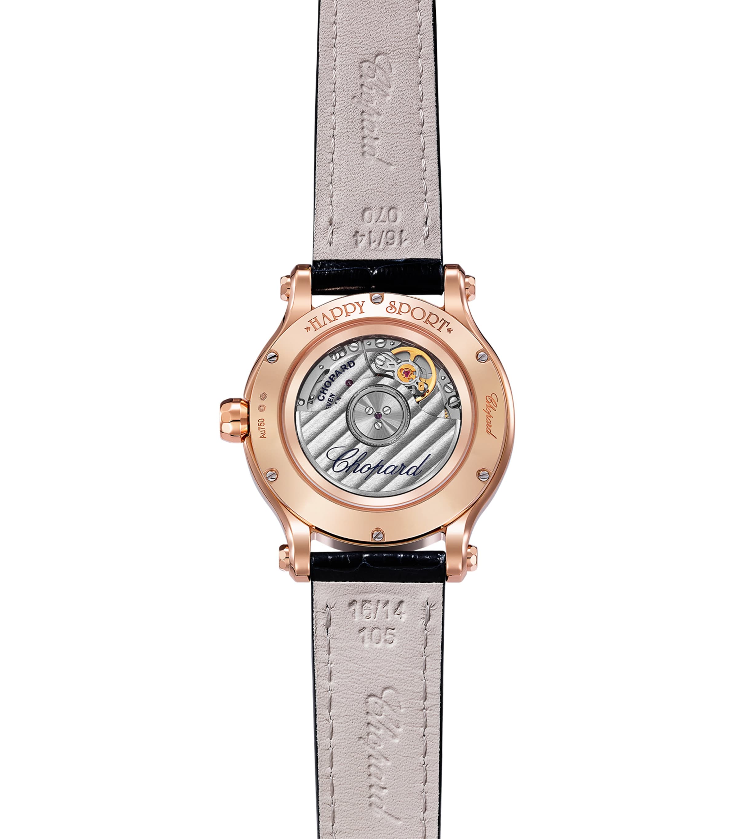 Rose Gold and Diamond Happy Sport Automatic Watch 33mm 18K ROSE GOLD Image 4