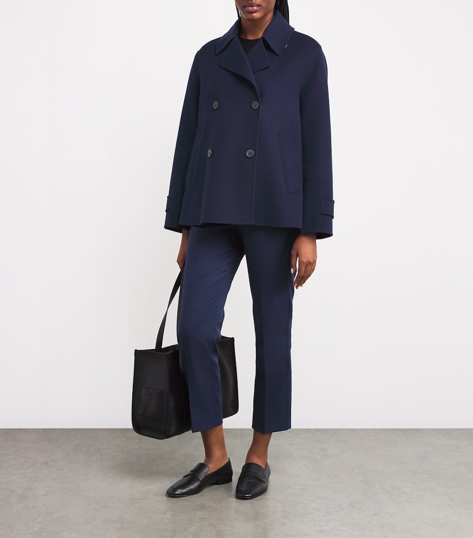 Virgin Wool-Blend Pea Coat NAVY Image 2