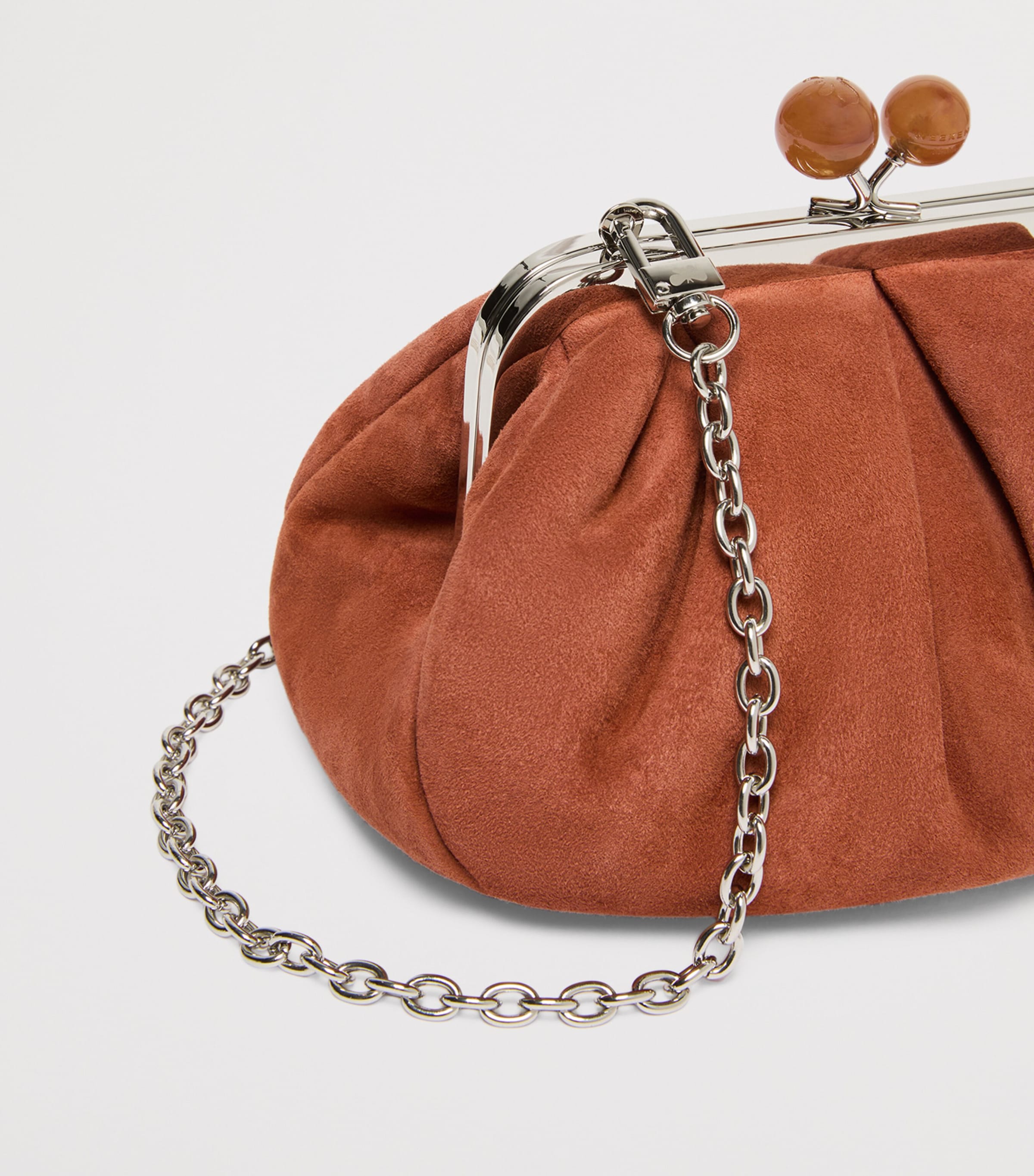 Weekend Max Mara Suede Leather Pasticcino Clutch Bag Brown Image 6