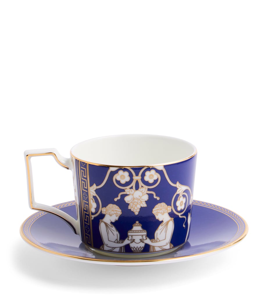 Renaissance Teacup and Saucer BLUE Image 3