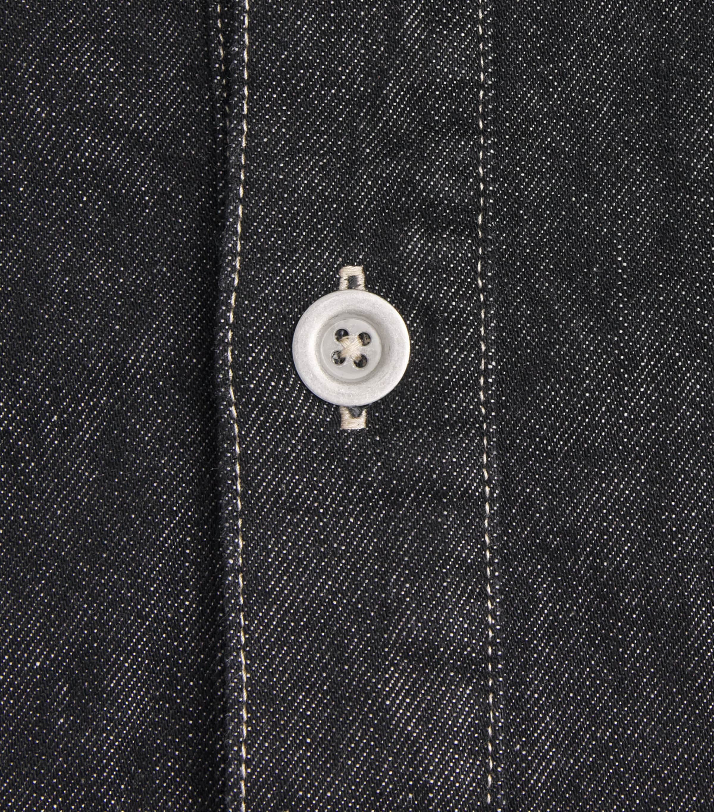Studio Nicholson Mens Denim Pullover Shirt Black / White Weft Image 6