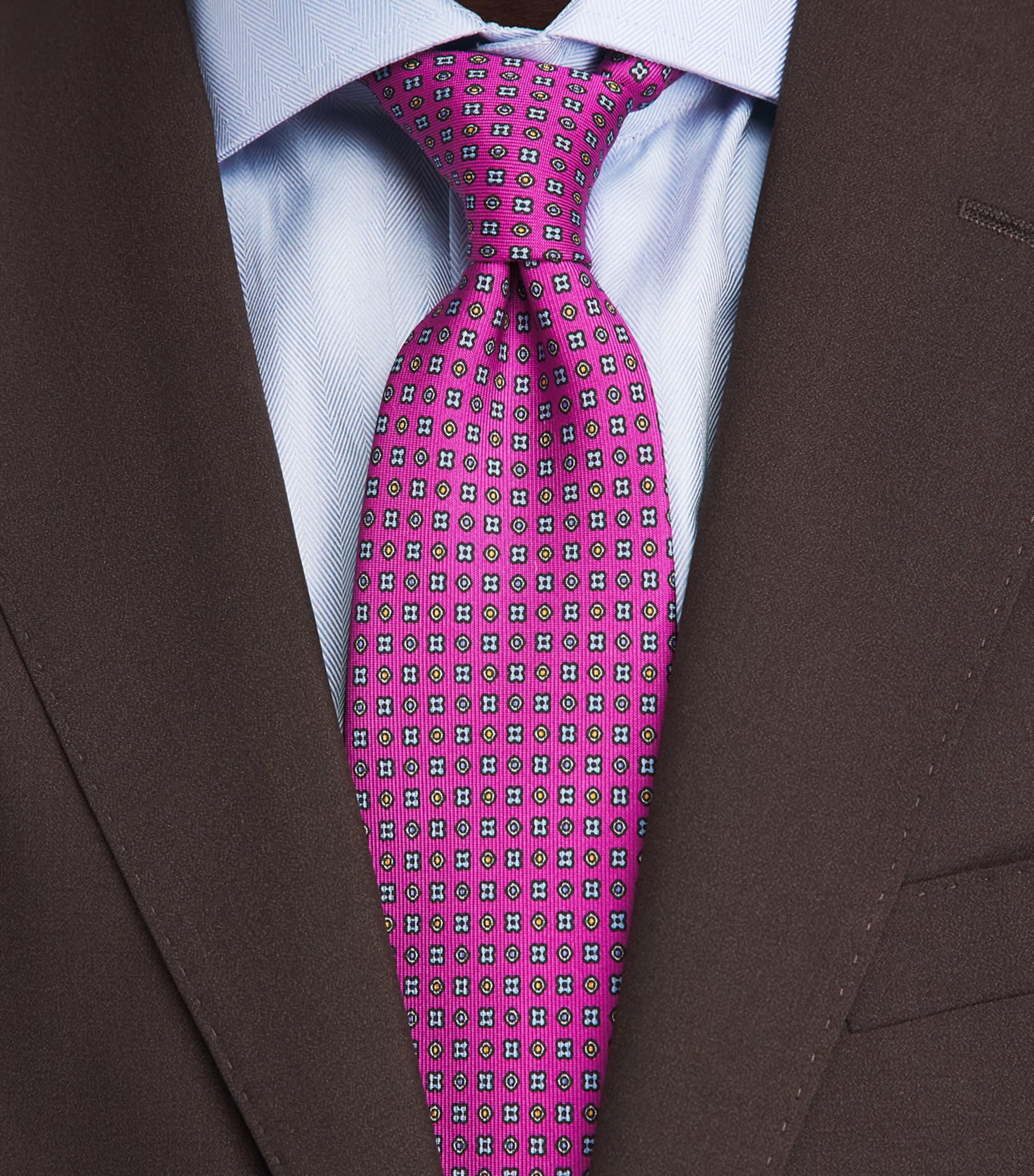E. Marinella Silk Geometric Tie Purple Image 2