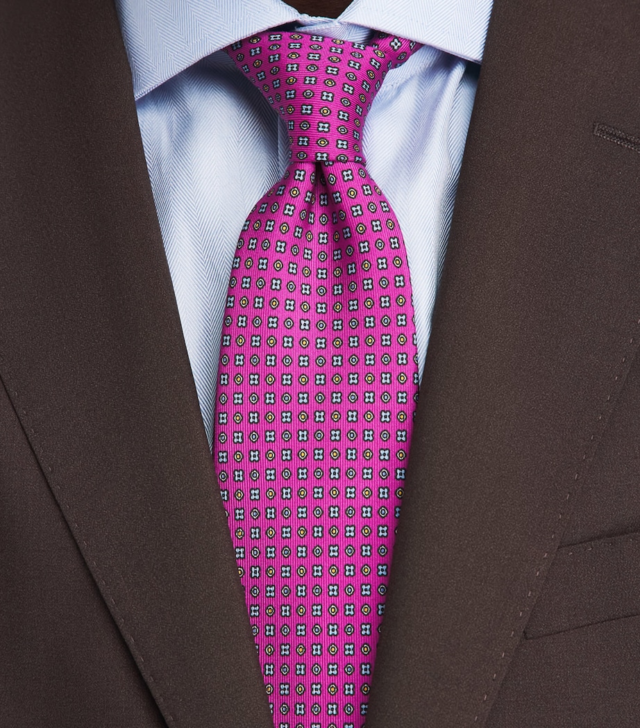 E. Marinella Silk Geometric Tie Purple Image 2