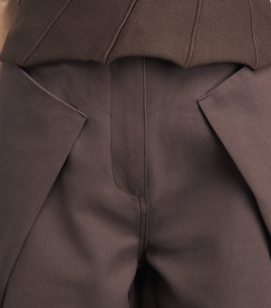 Cult Gaia Womens Pleated Arden Barrel-Leg Trousers Luwak Image 3