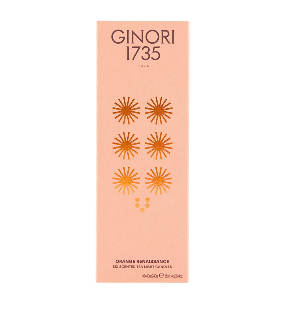 Orange Renaissance Tealight Candle Set (6 x 288g) MULTI Image 3