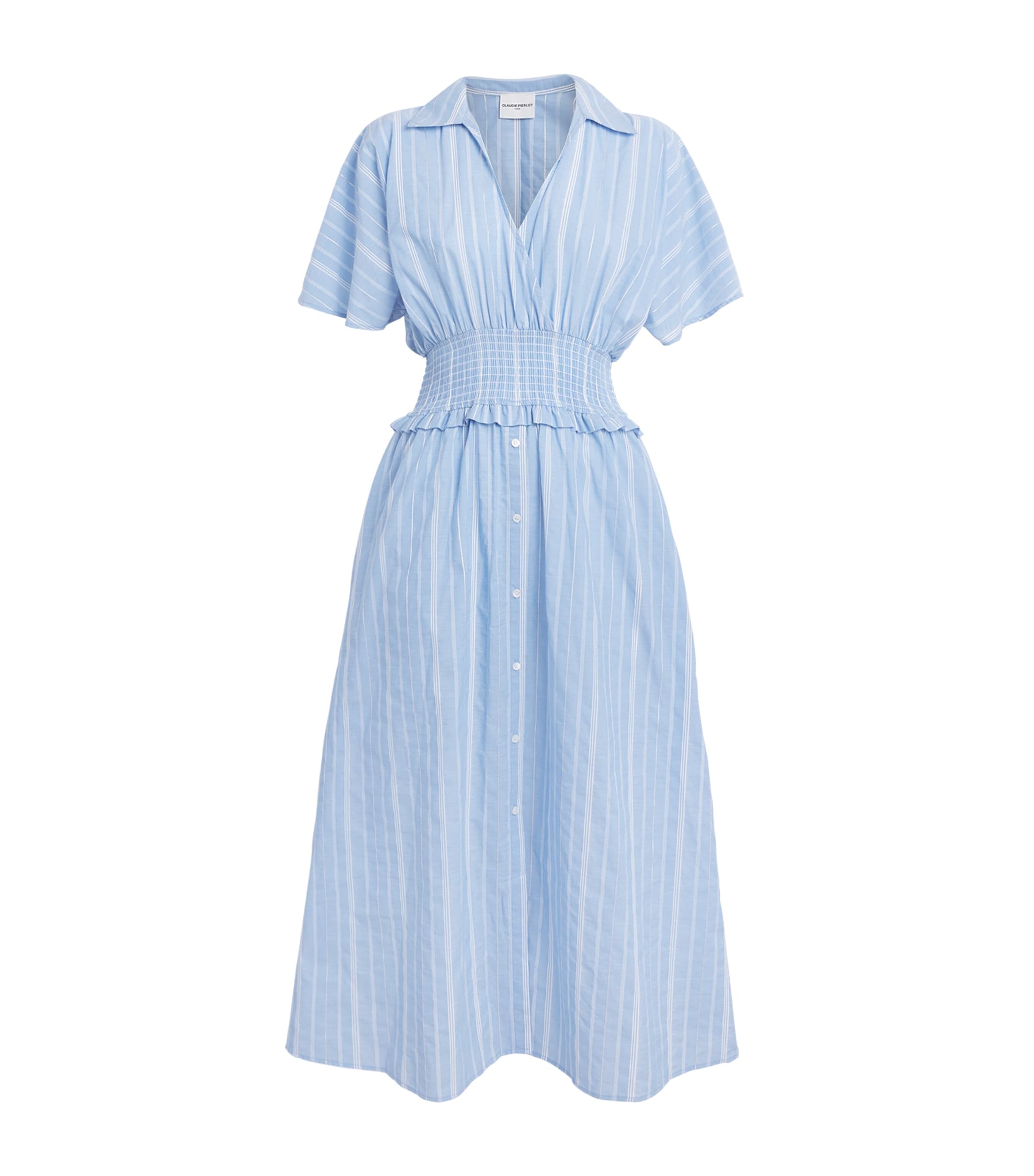 Claudie Pierlot Womens Stripe Wrap Midi Dress Dual Color Image 1