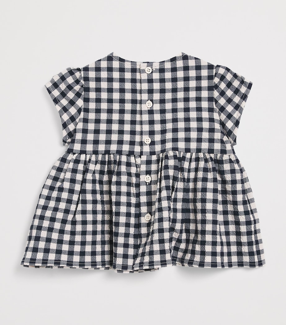 Cotton Gingham Print Dress (6-36 Months) 497 BLUE Image 2