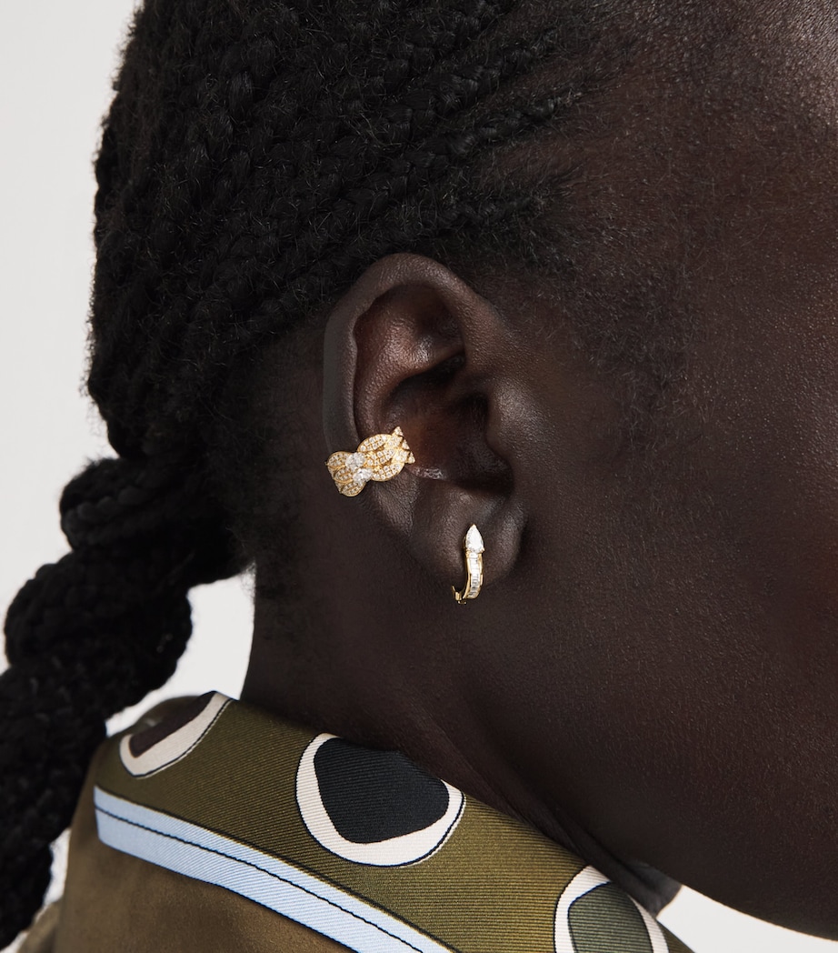 Anita Ko Yellow Gold and Diamond Saturn Huggie Earrings Yellow Gold Image 2