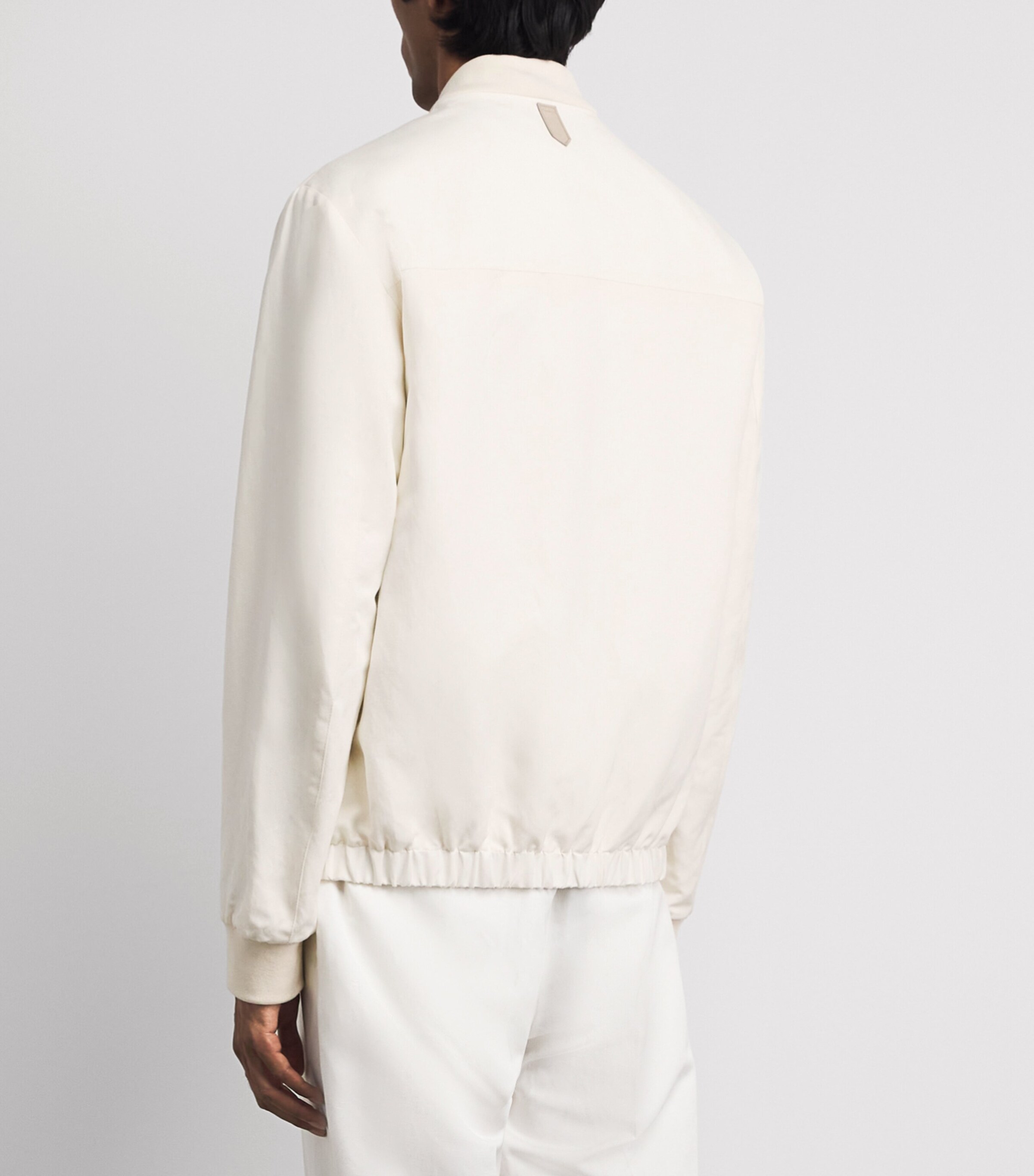 Canali Mens Linen-Silk Bomber Jacket Image 5