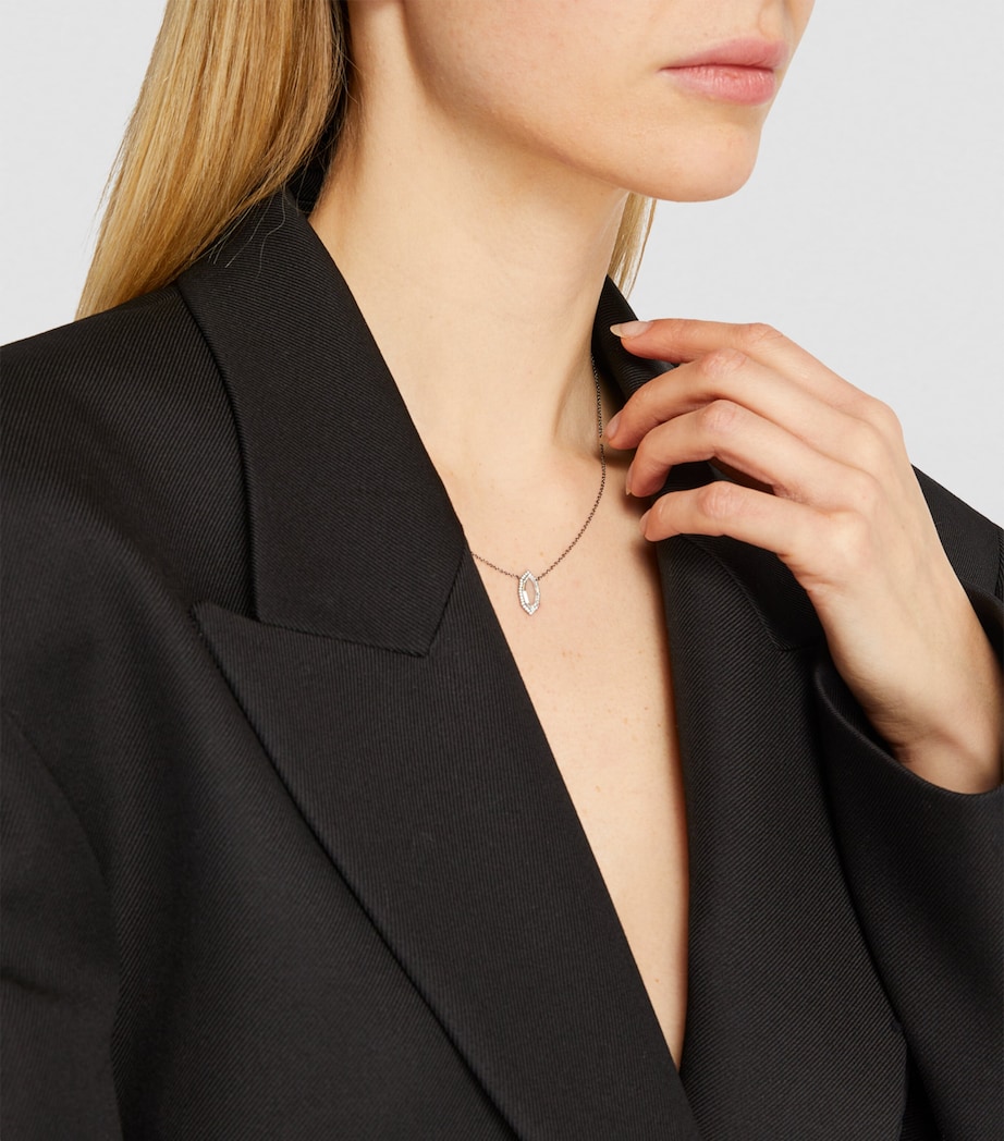 Black Gold and Diamond Prism Necklace WHITE GOLD Image 4