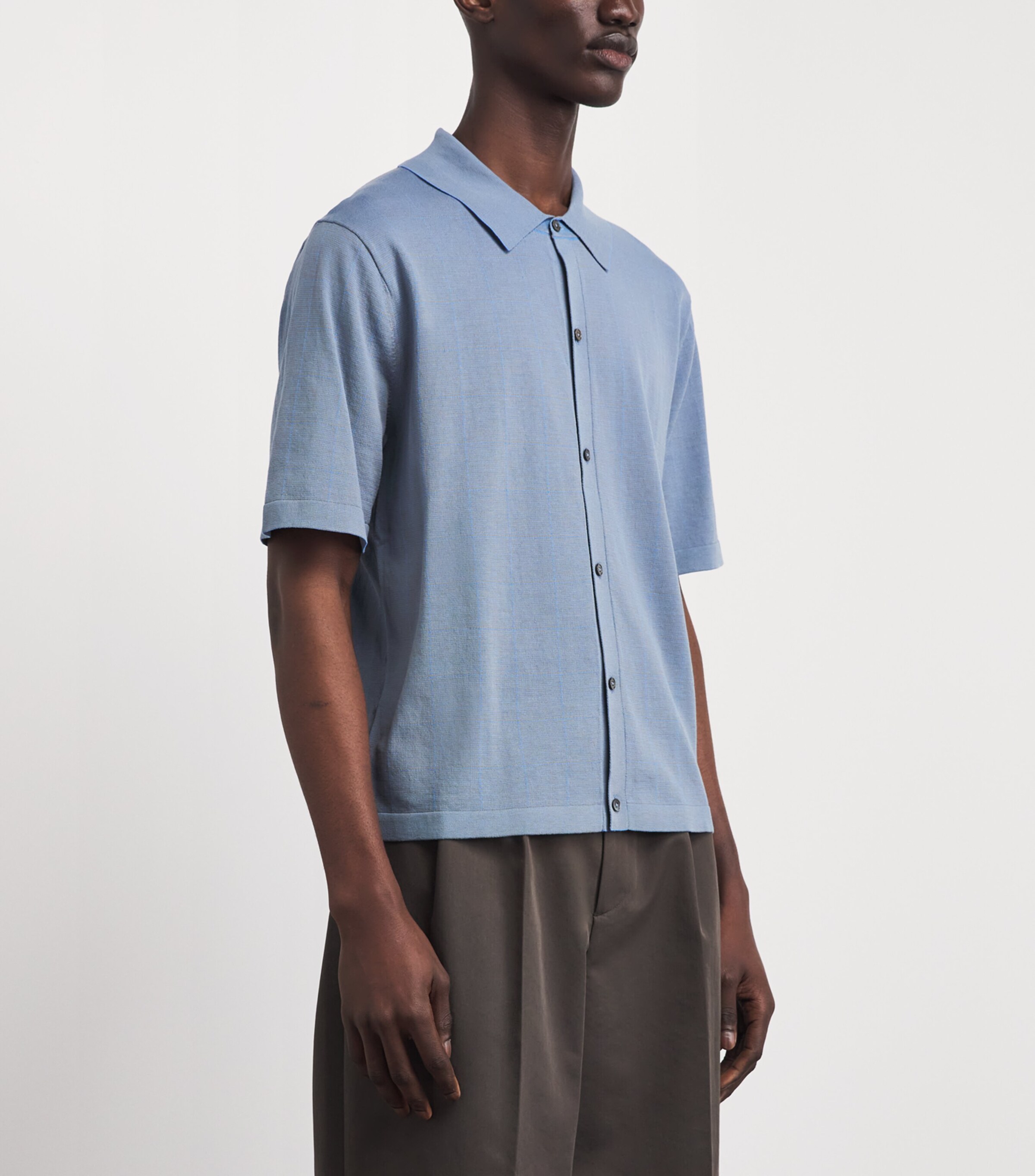 Paul Smith Mens Cotton Knitted Check Shirt Image 4