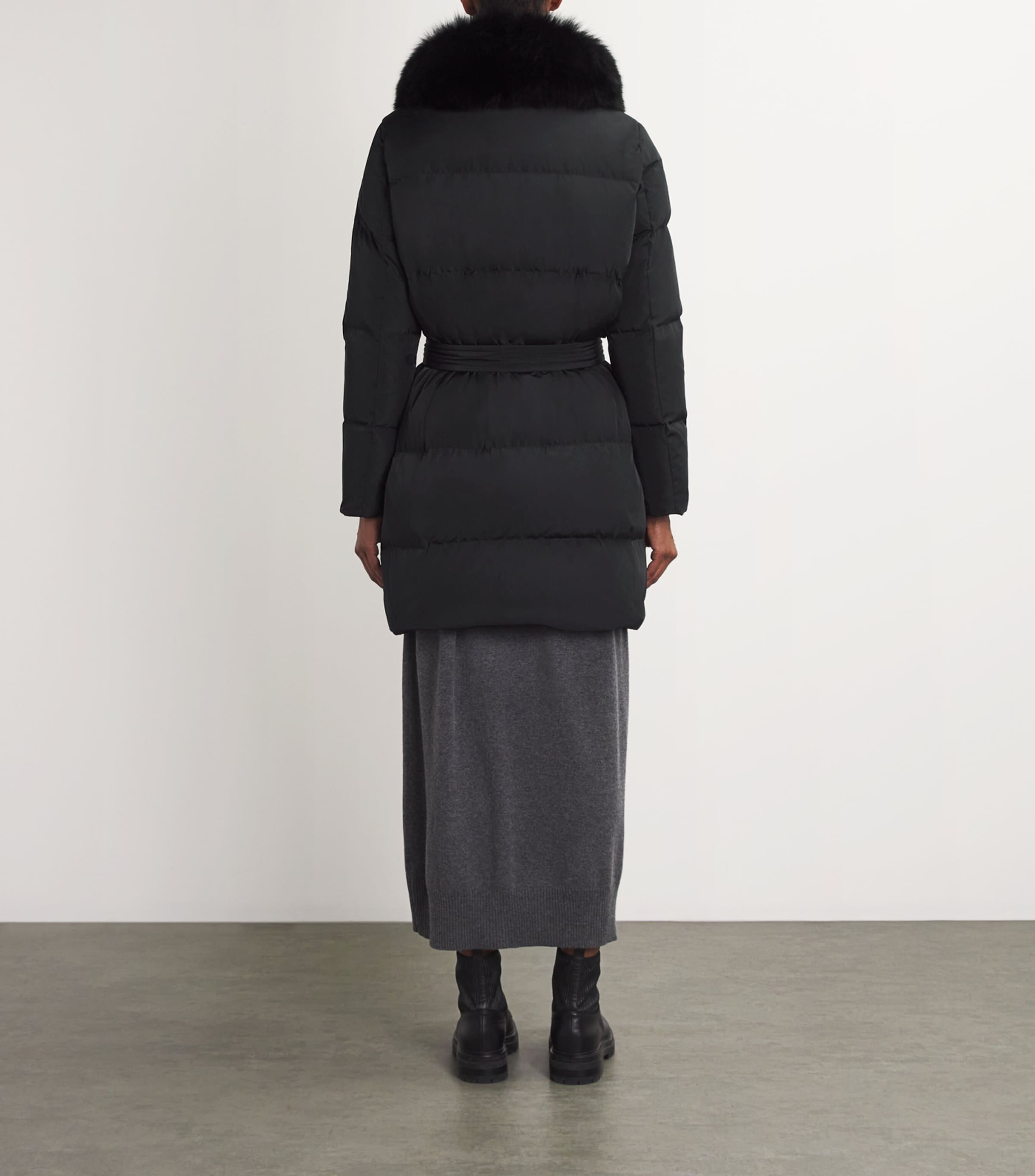 Fur-Trim Down Coat with Mittens C99 Image 4